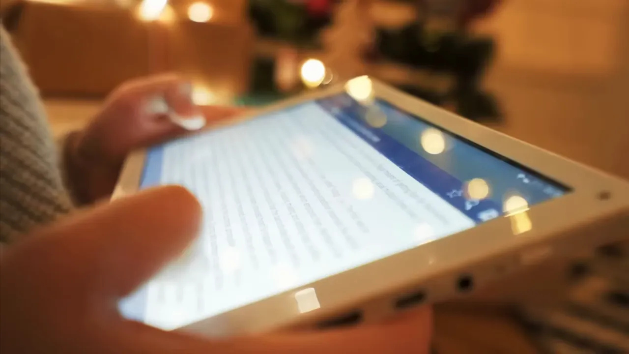 Satz: 'So let's assume you read or see something online' auf dem Bildschirm