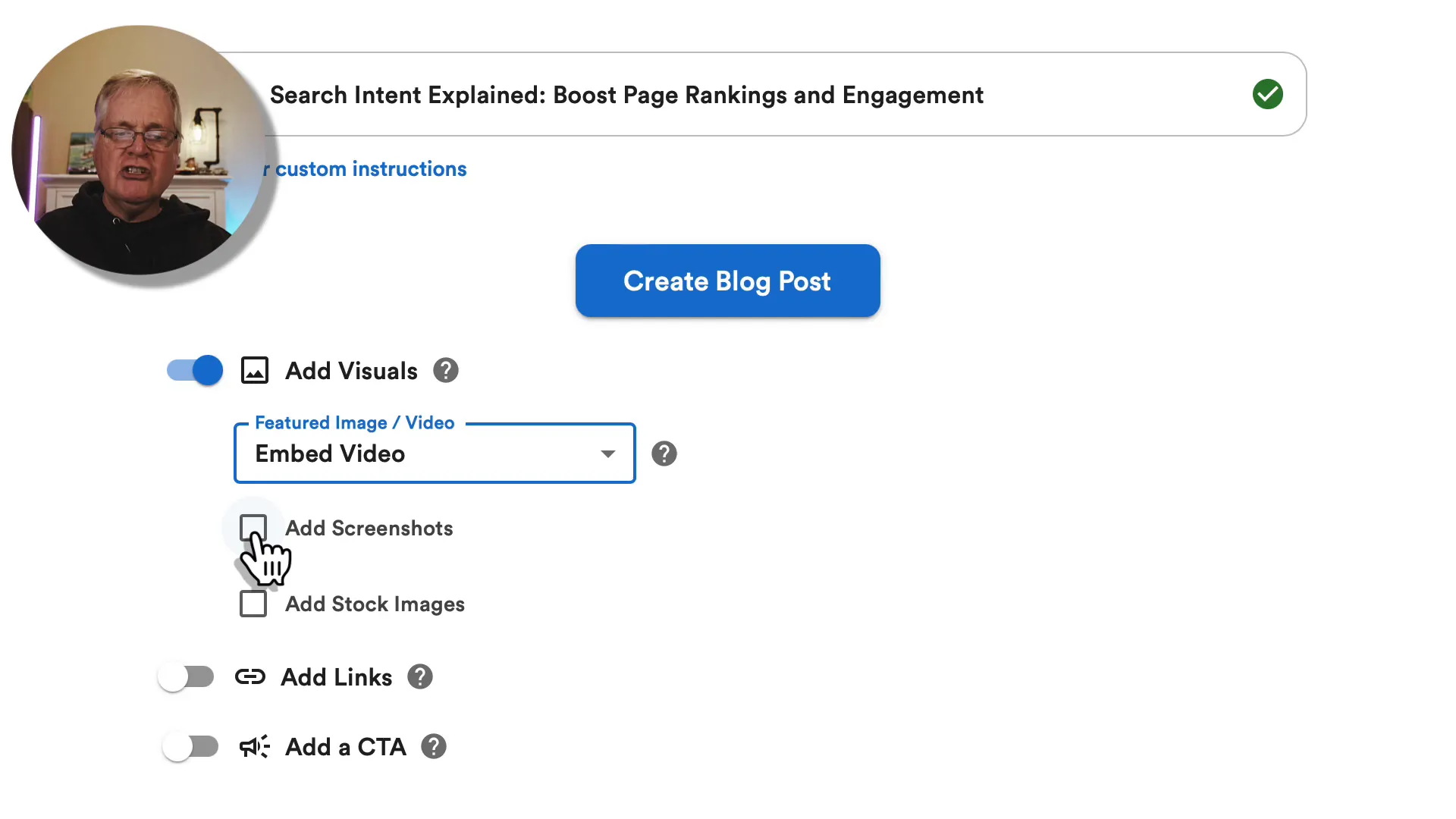 Choosing visual elements for blog