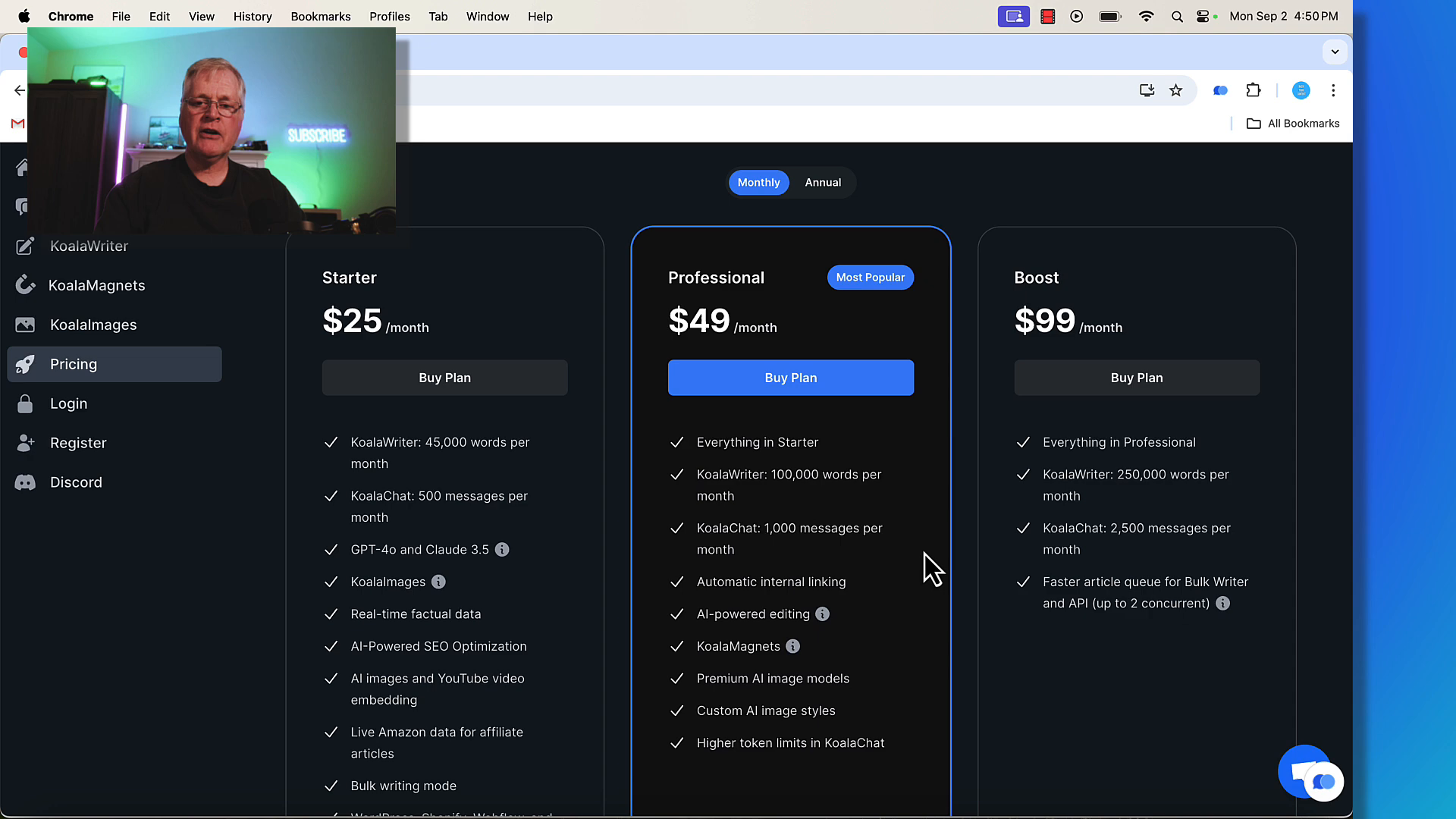 KoalaWriter pricing plans