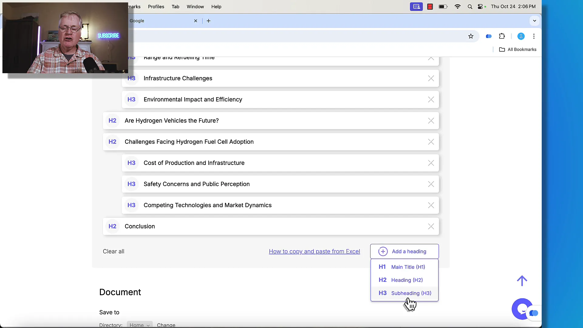 Customizing outline in SEOWriting.ai