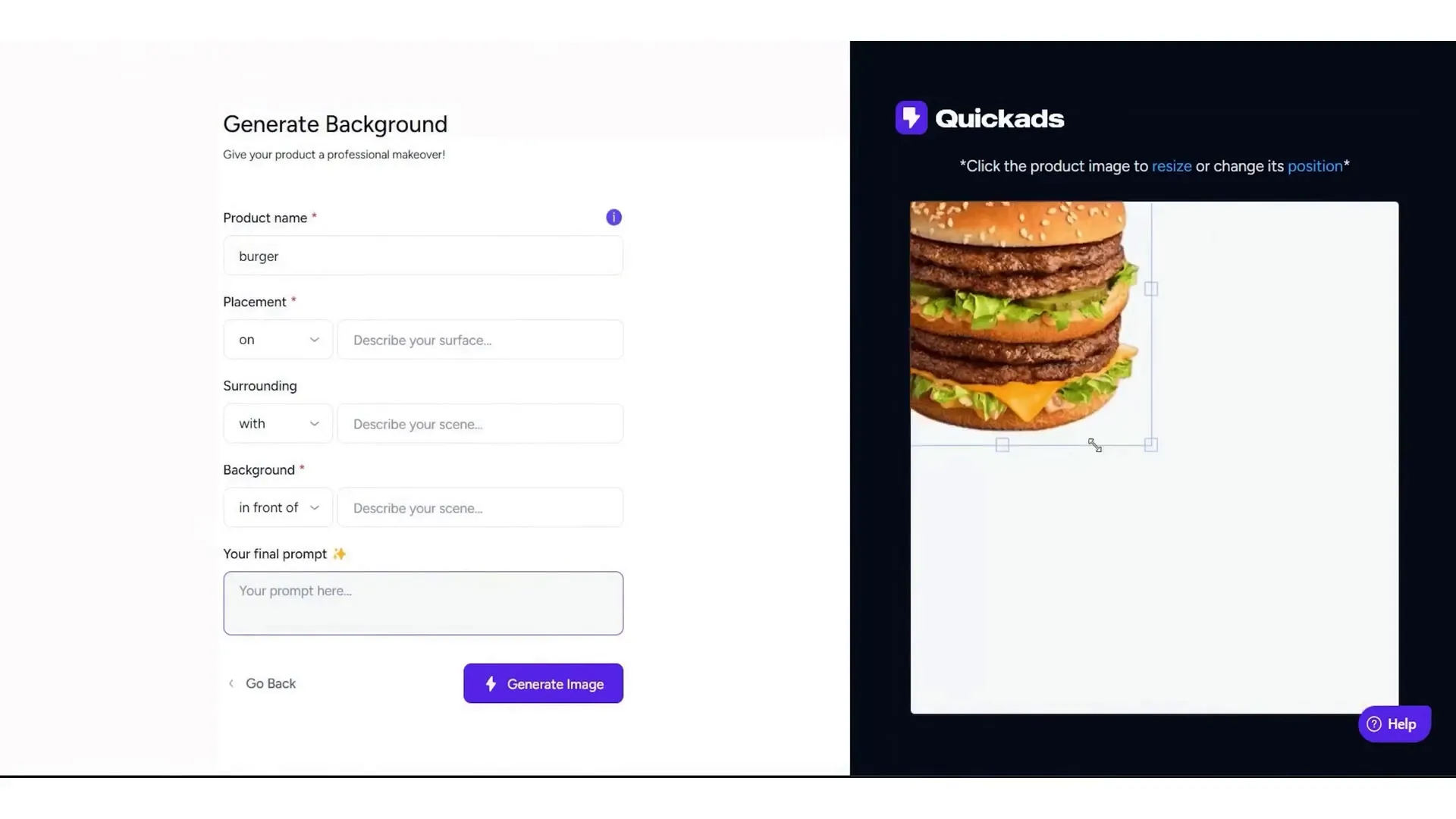 QuicksAds.ai showcasing social media ad templates