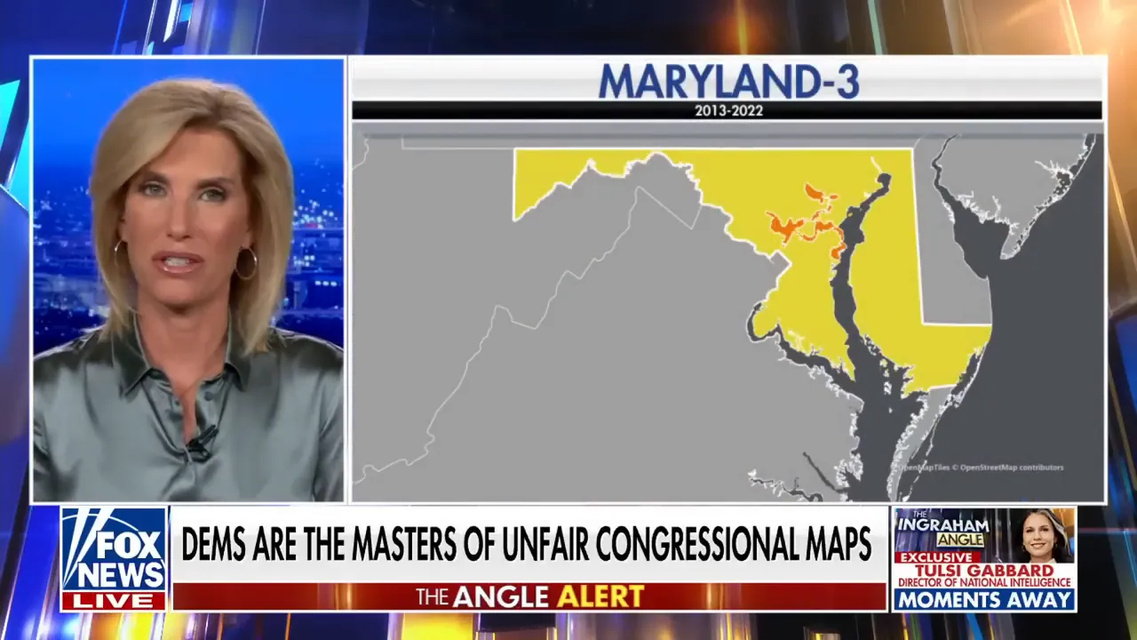 Examples of gerrymandered districts in Illinois and Maryland