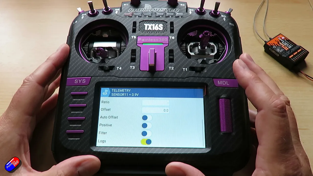 EdgeTX auto offset explanation showing how initial reading can be used as zero reference