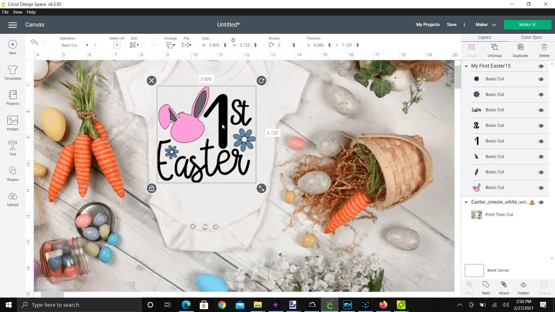 How To Make Your Cricut Products Look Irresistible 5 Resizing and positioning design on the onesie mockup