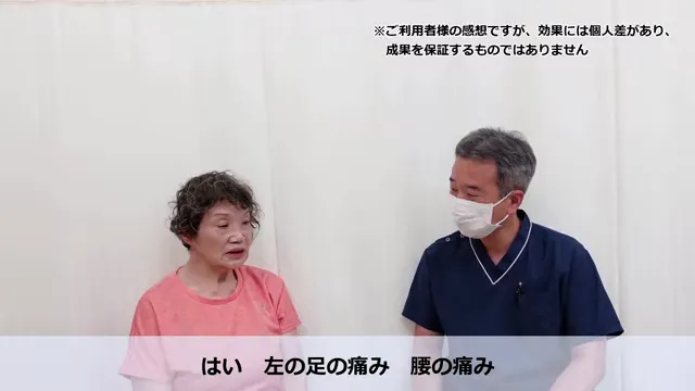 来院前に左足と腰の痛みを語るFさん