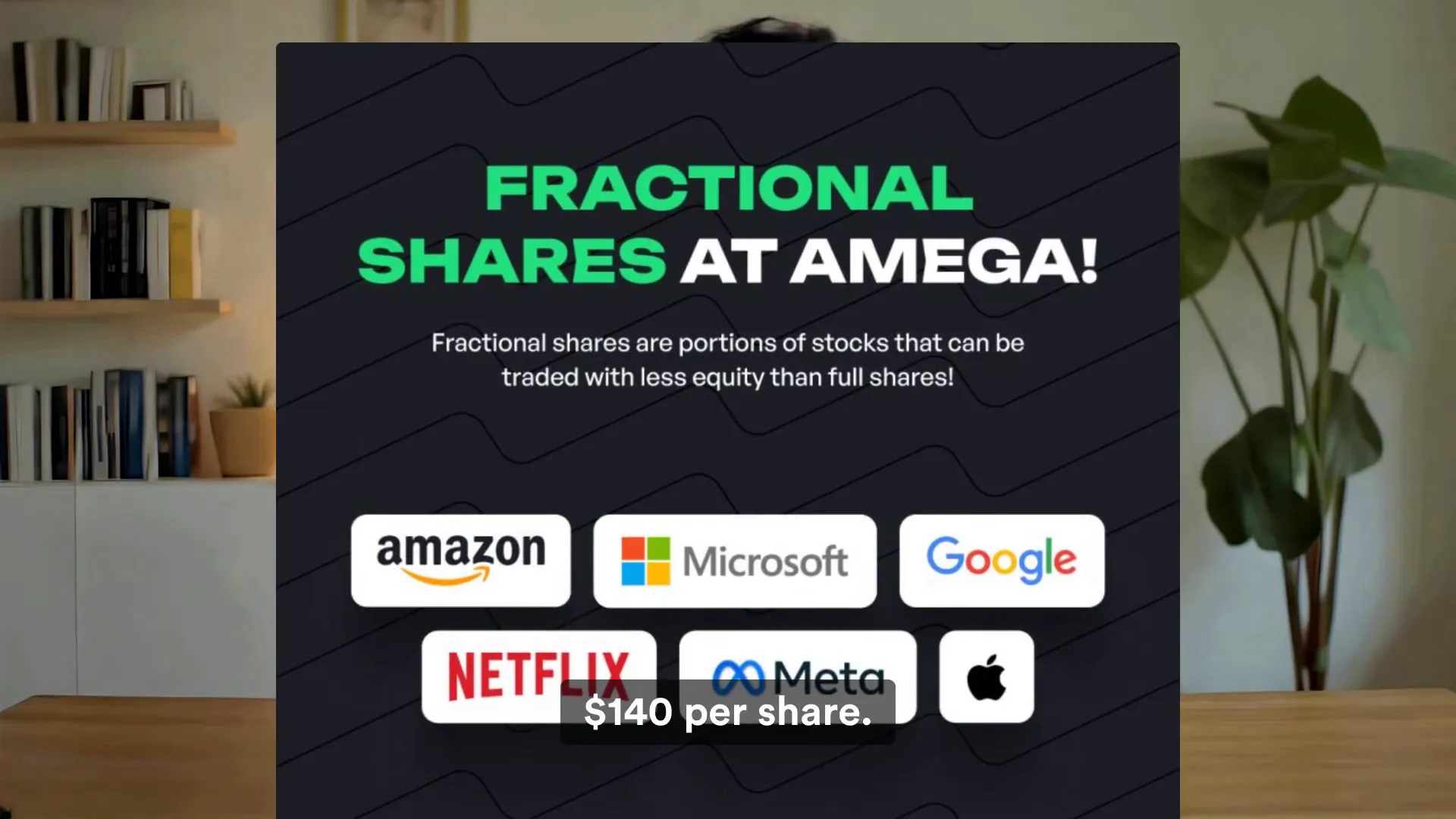 Examples of fractional shares in Apple, Amazon, Google