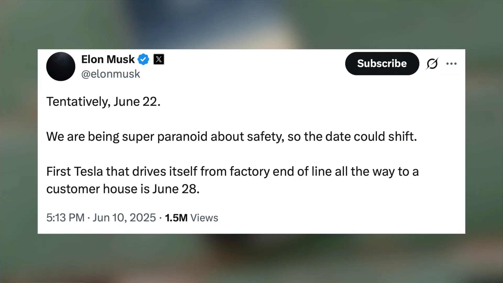 Timeline for Tesla Robotaxi launch and first autonomous delivery
