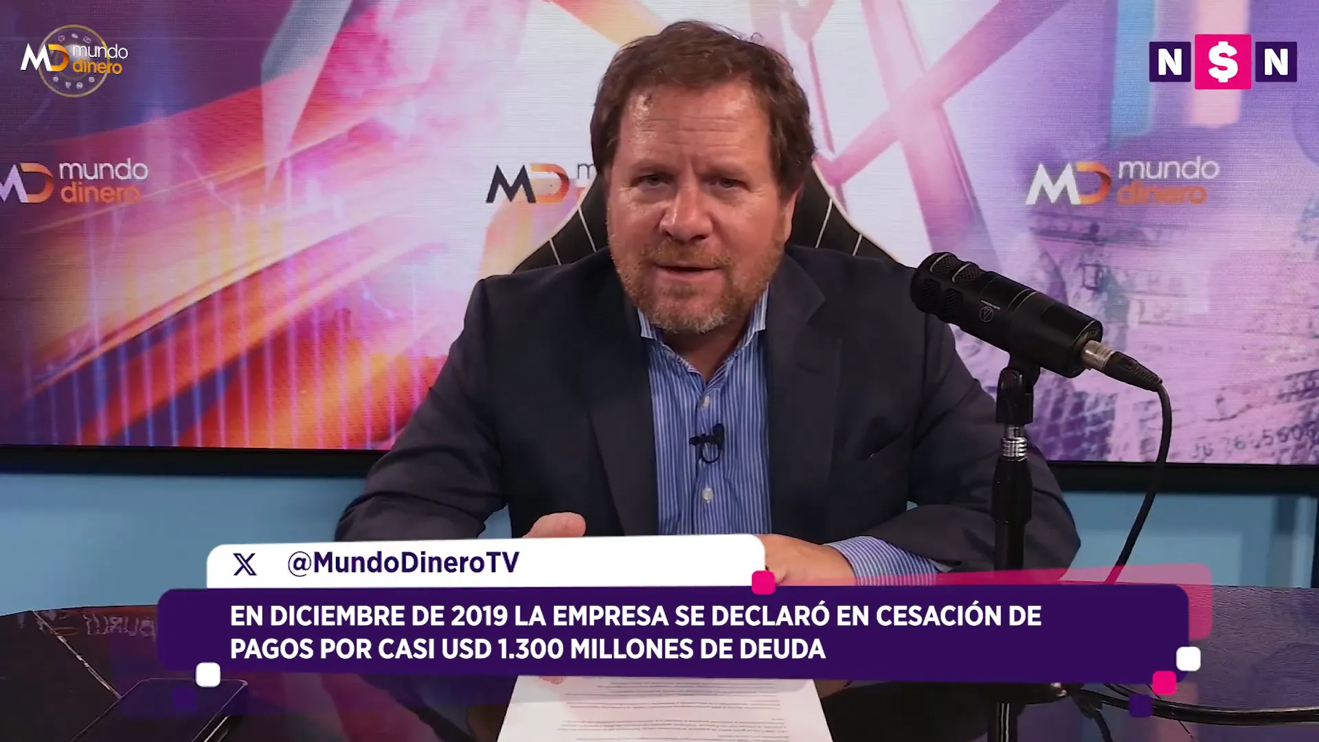 Titular anunciando la cesacin de pagos de Vicentn en 2019