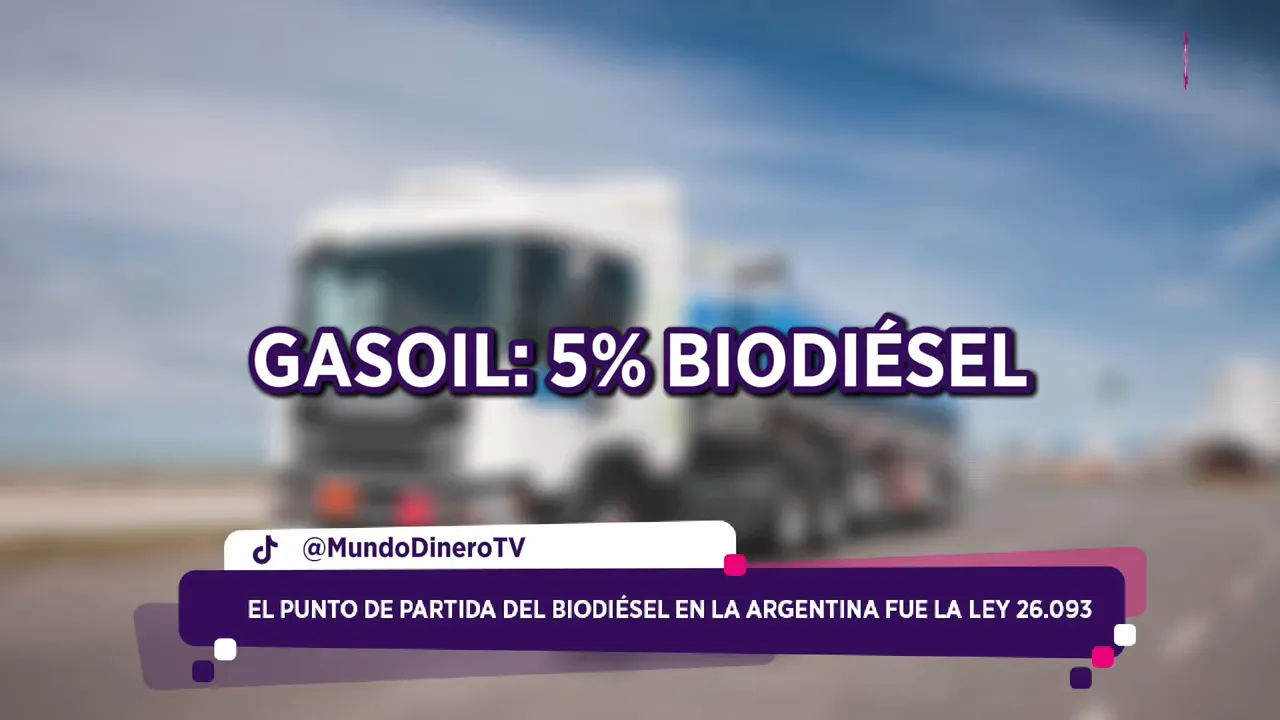 Texto en pantalla que indica gasoil con 5 por ciento de biodi�sel
