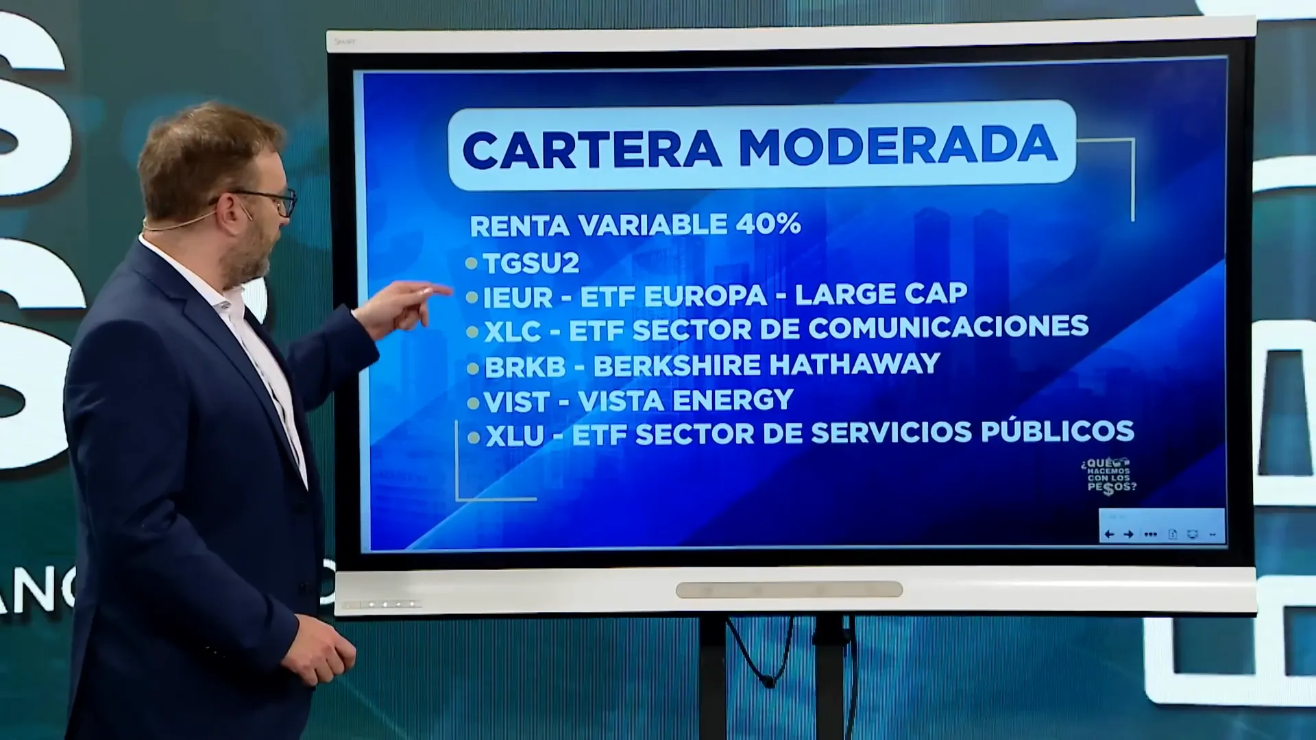 Lista de acciones y sectores seleccionados para la renta variable