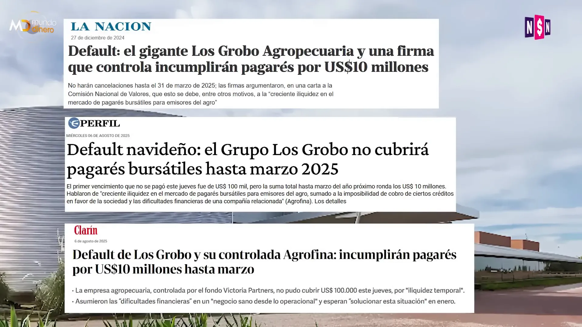 Anuncio: Los Grobo no pudieron levantar pagars en el mercado