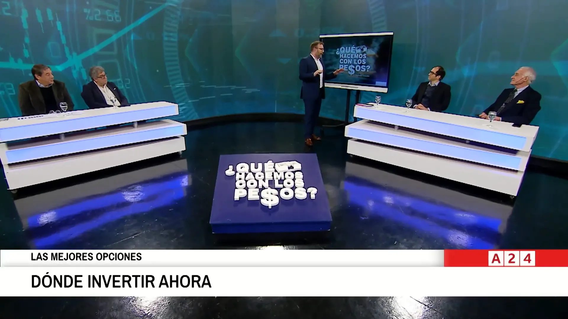 Panel comentando la correccin del mercado