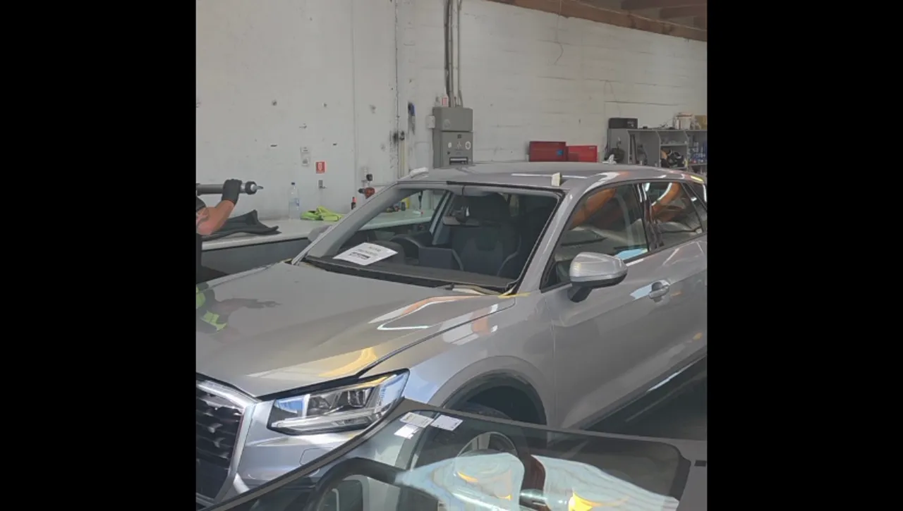 Preparing the Audi Q2 for windscreen replacement in Kaiapoi