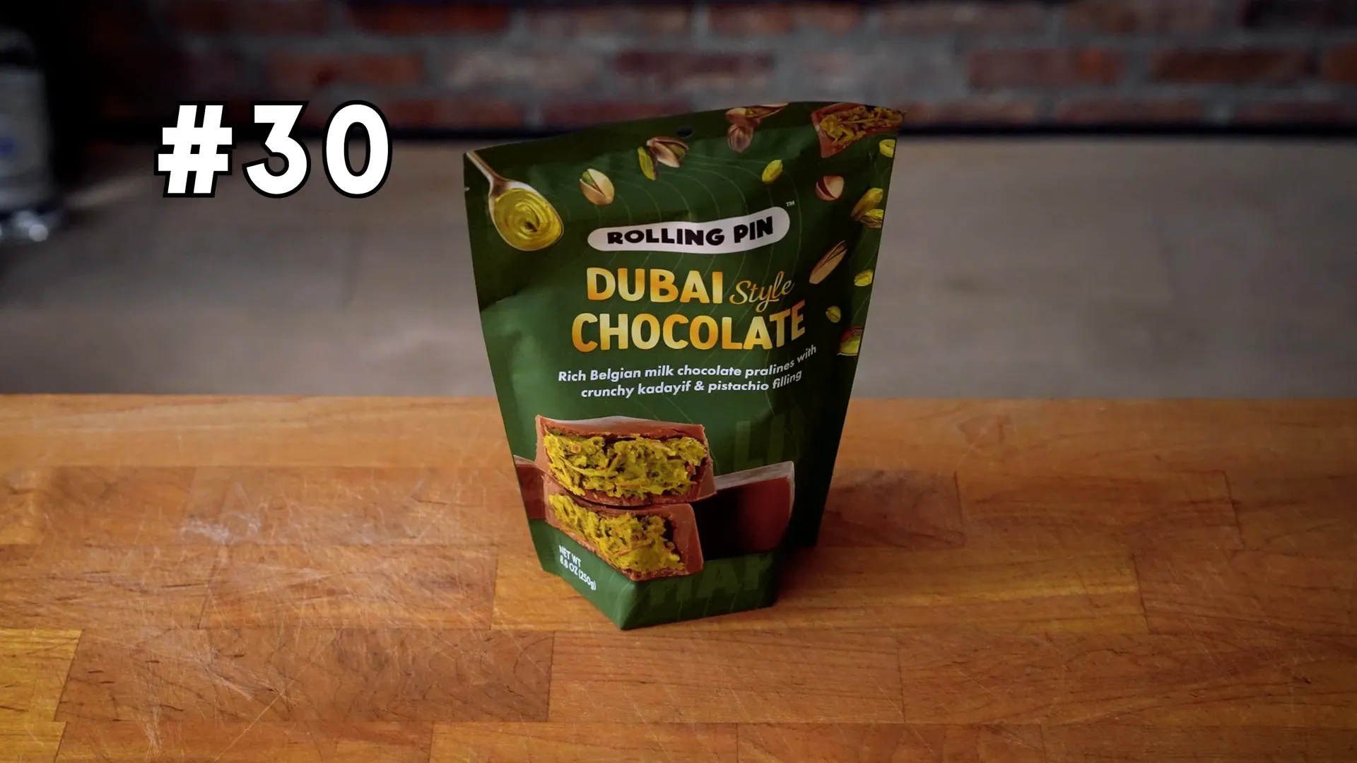 Dubai-style chocolate bar with pistachio cream