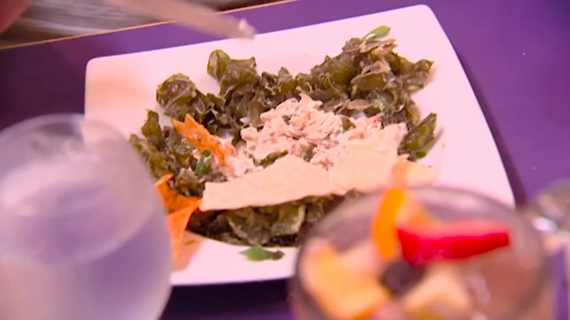 Soggy collard greens in a bowl