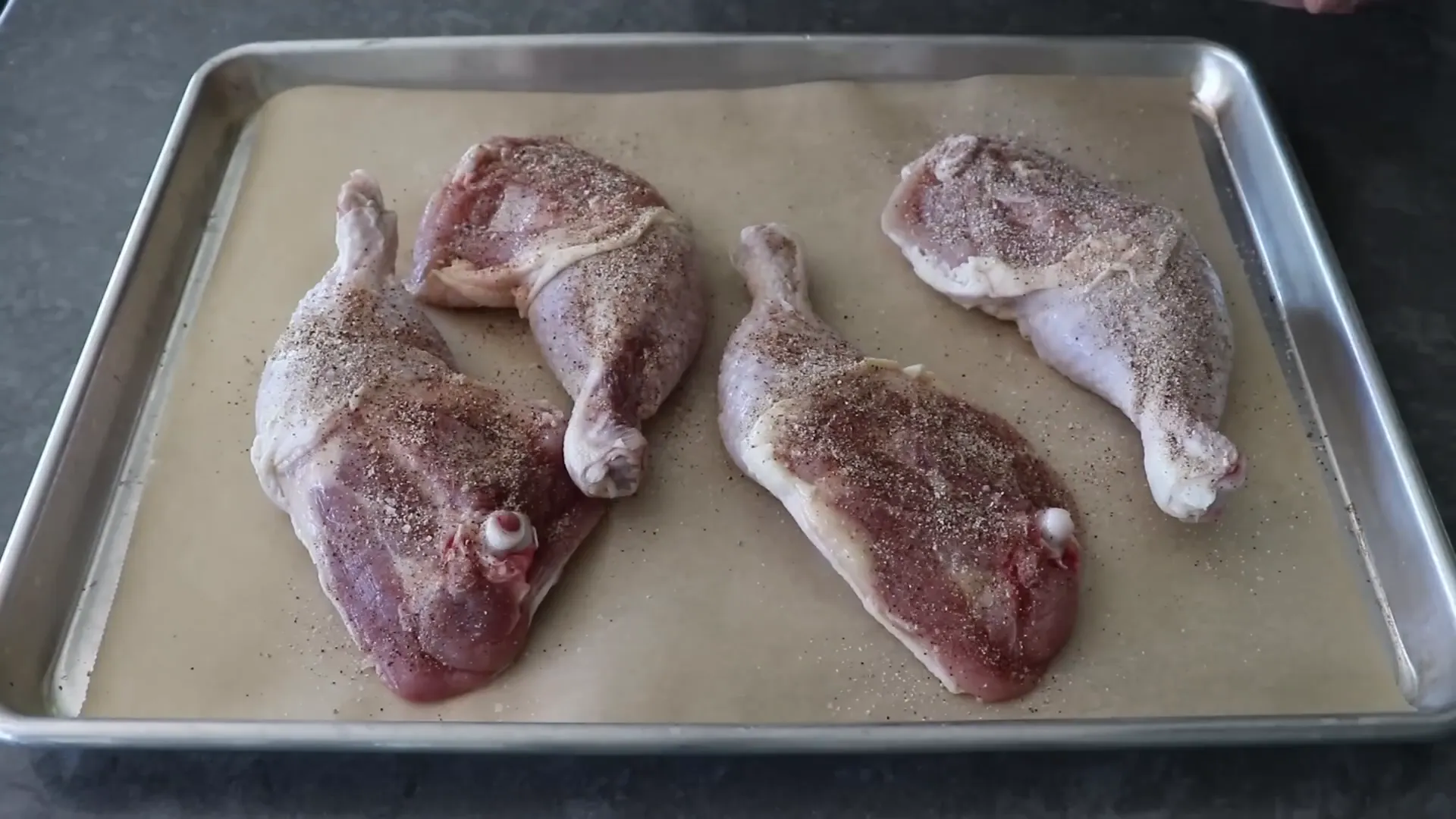 Seasoning mixture and application on chicken legs