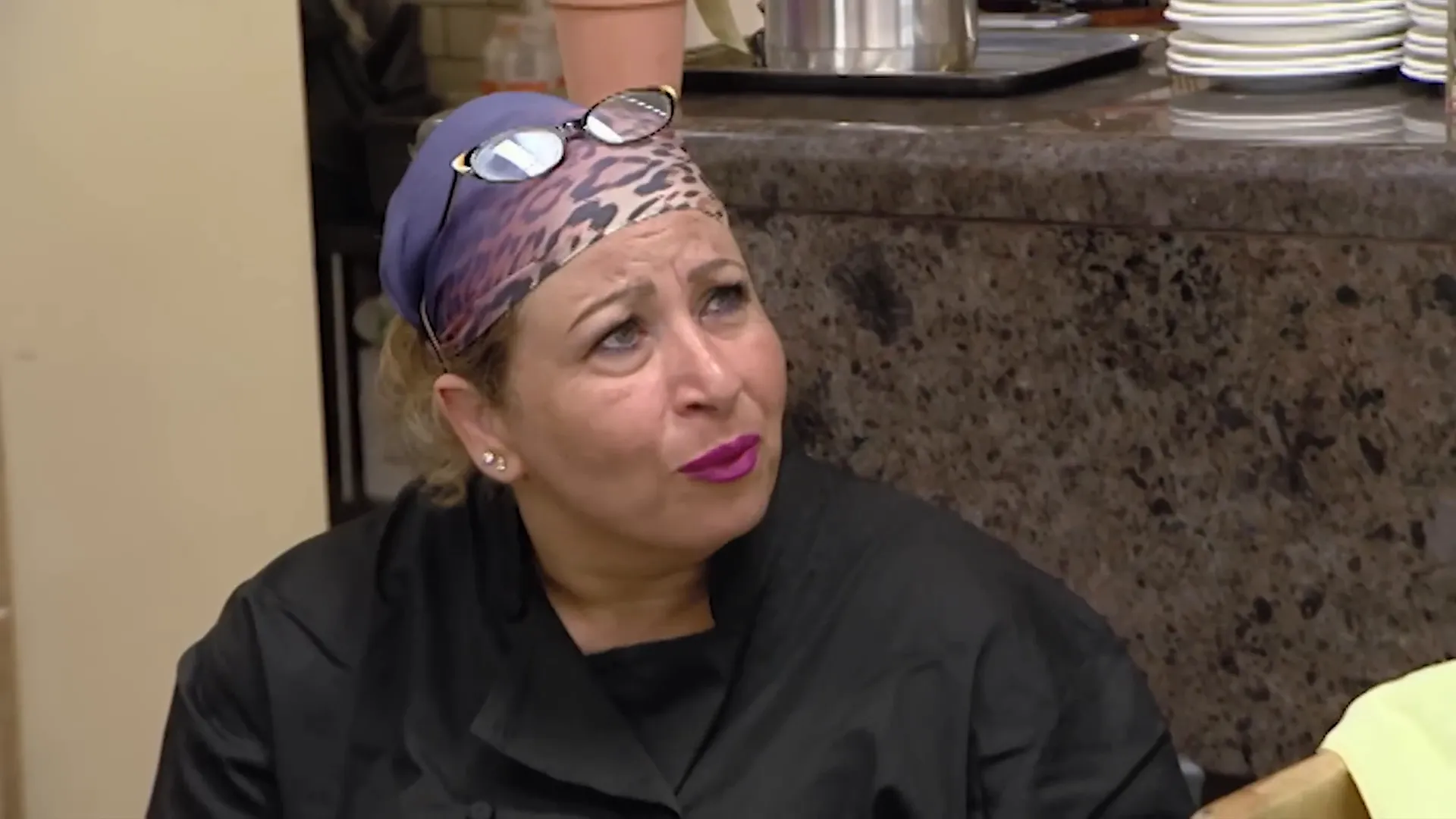 Chef tasting the combination appetizer and reacting to excess oil