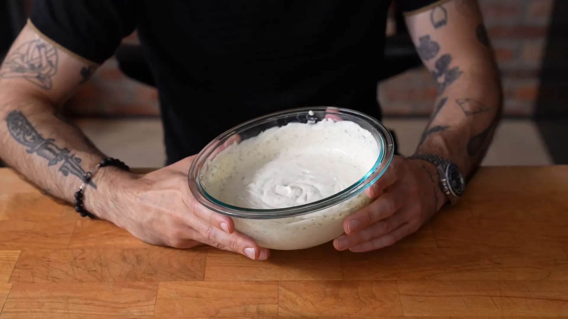 Homemade ranch dressing with fresh herbs