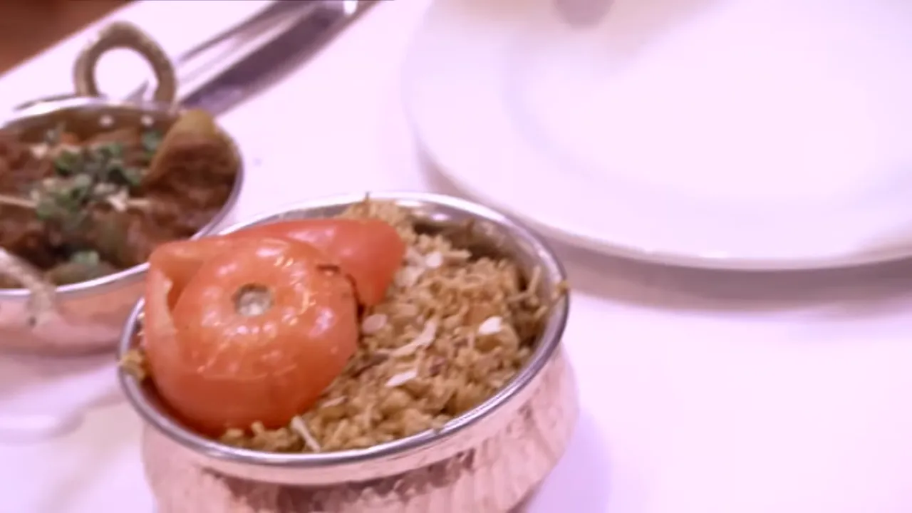 Close up of a plate with questionable, rotten garnish