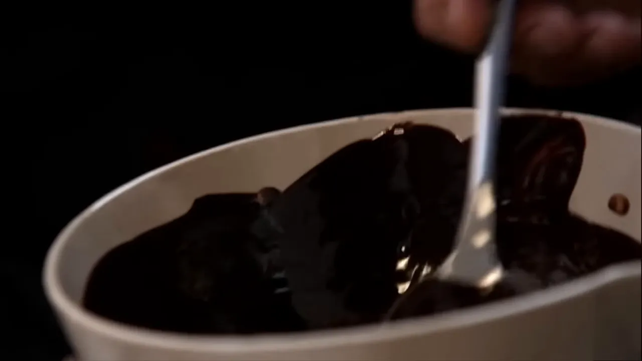 Melting chocolate with butter and a pinch of salt