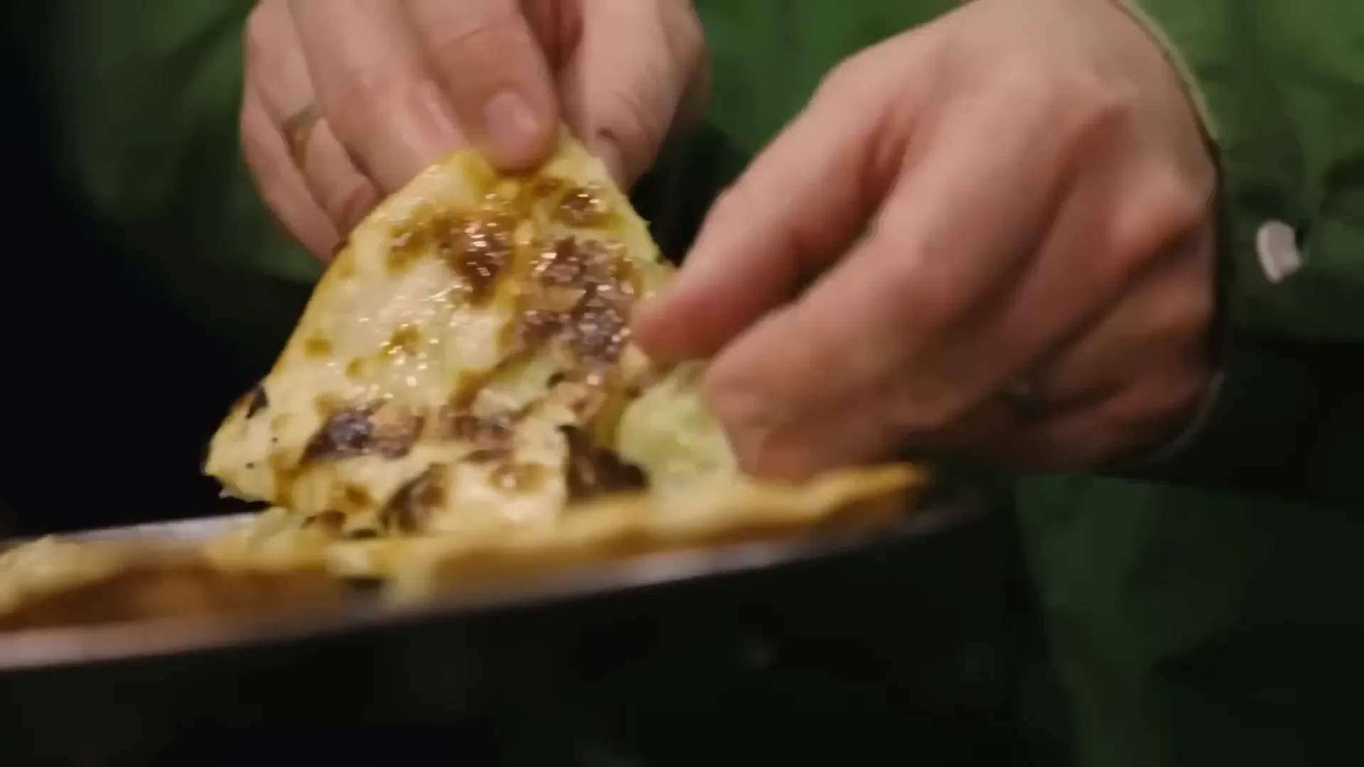 Broccoli and potato stuffed naan bread fresh from the tandoor