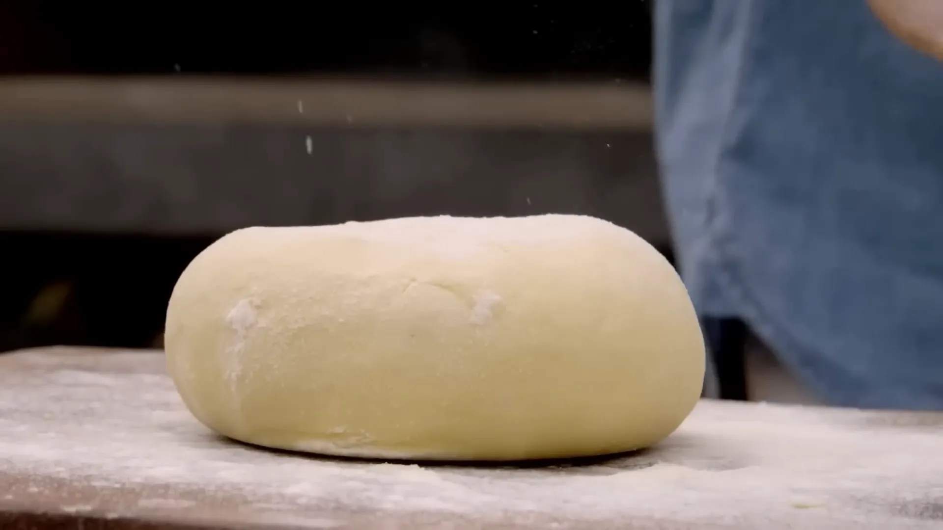Rich yellow royal pasta dough after kneading