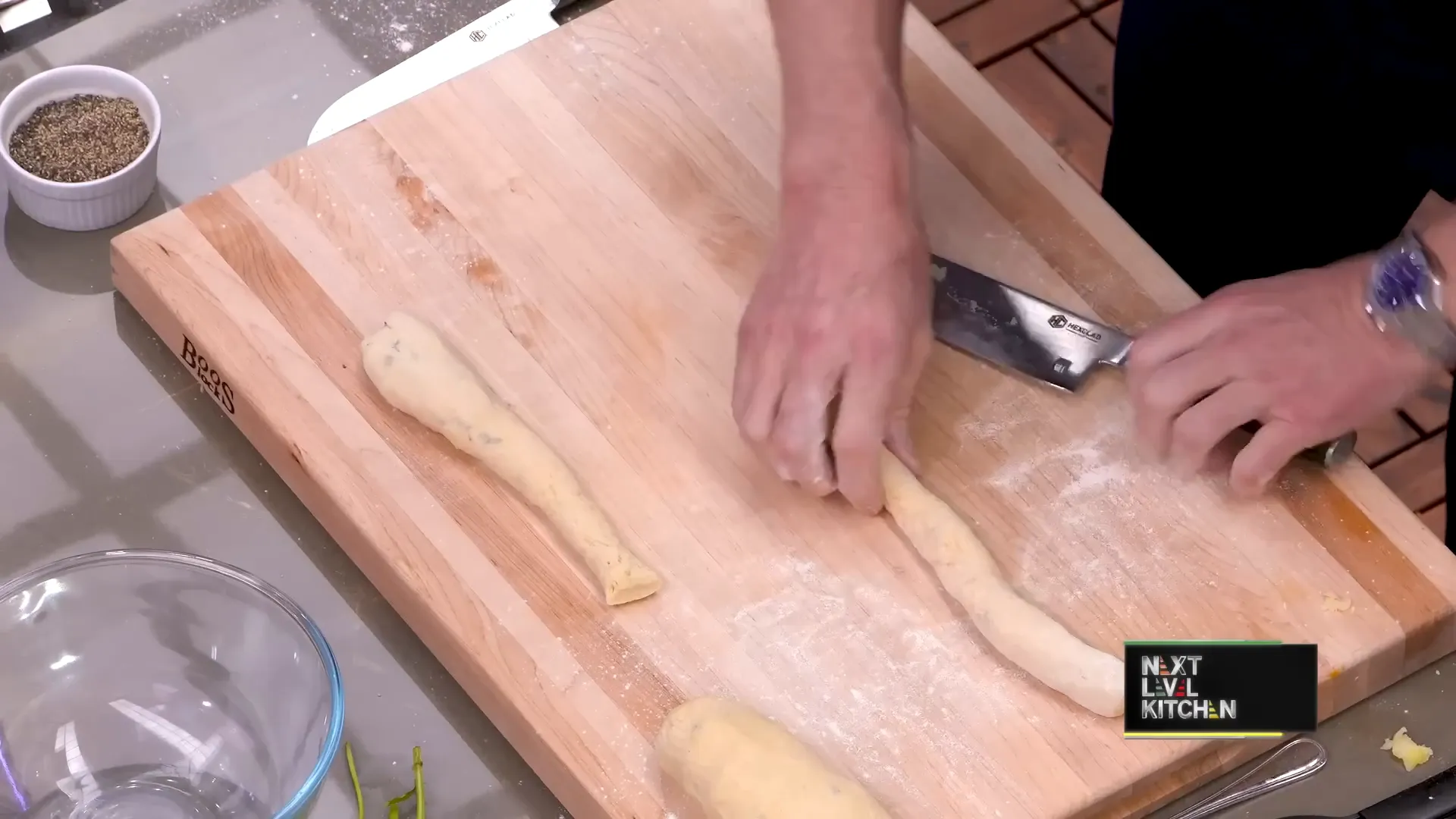 Rolling and shaping gnocchi dough