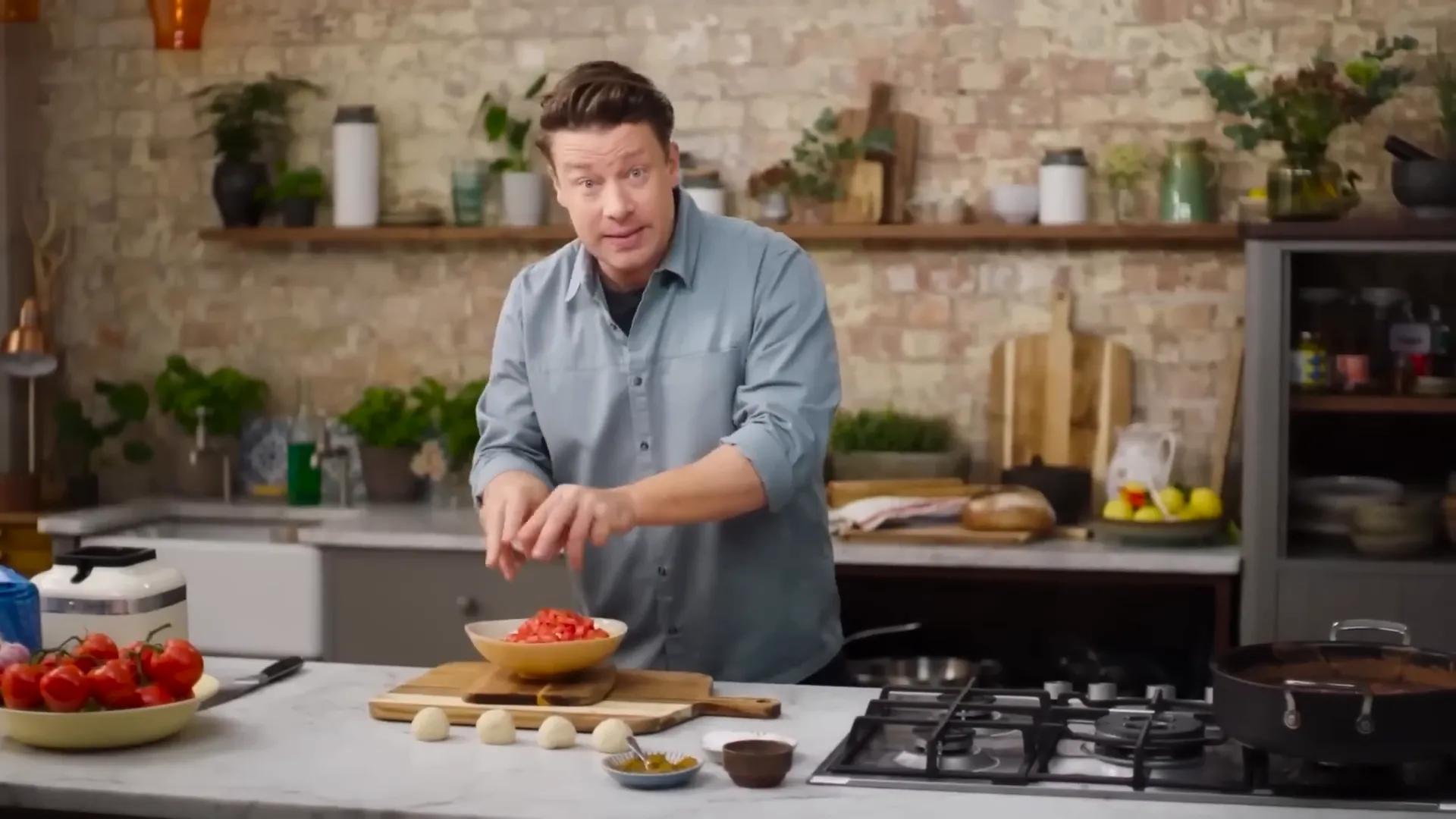 Flatbreads cooking in a hot pan with bubbles forming