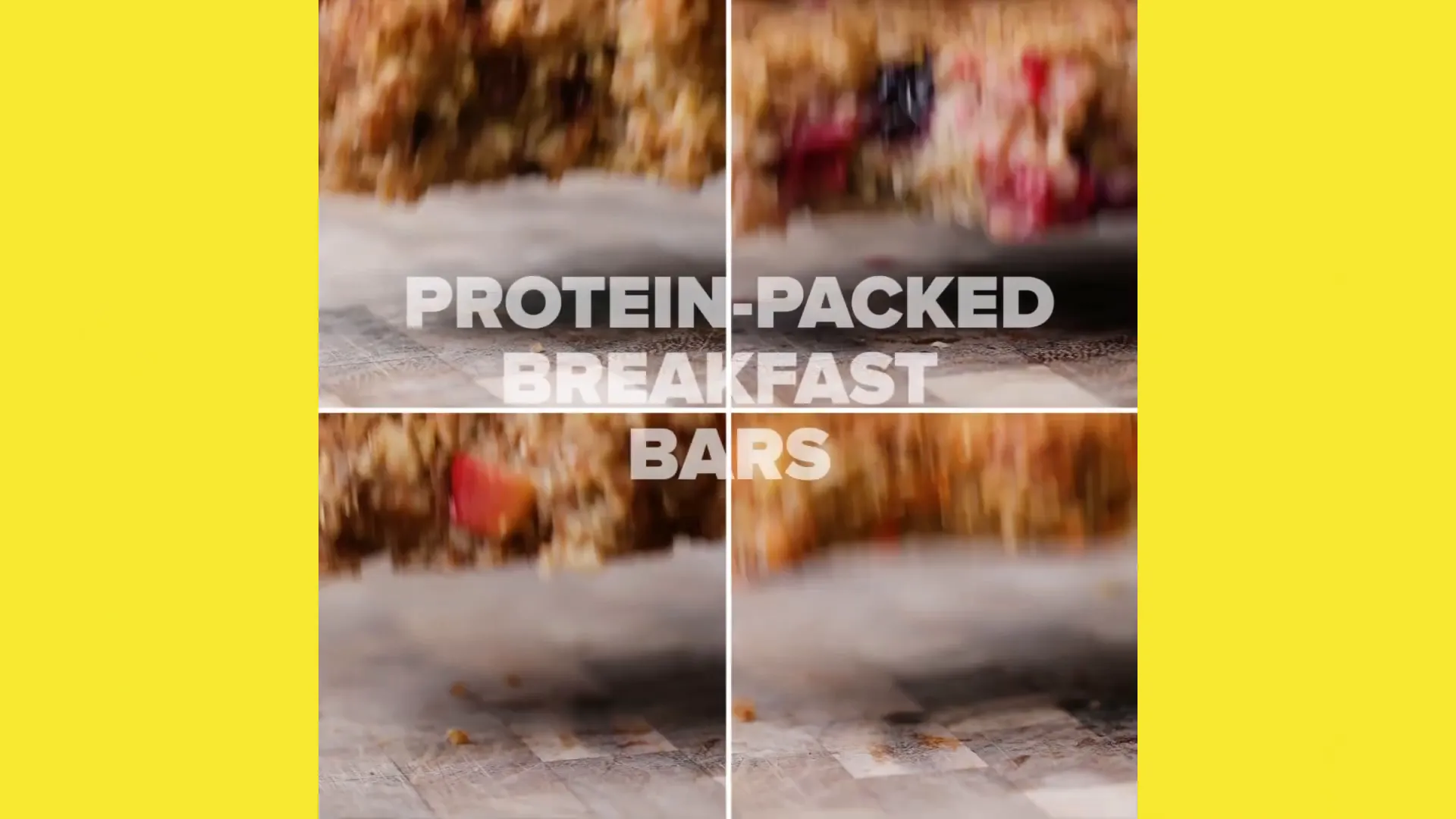 Protein packed breakfast bars lined up on a tray