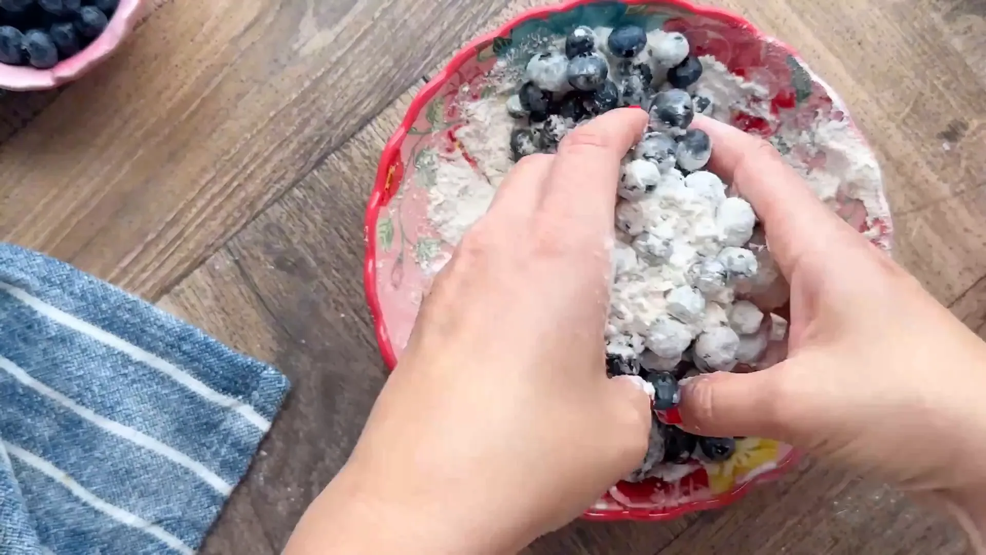 Blueberries tossed in a bit of flour to prevent sinking