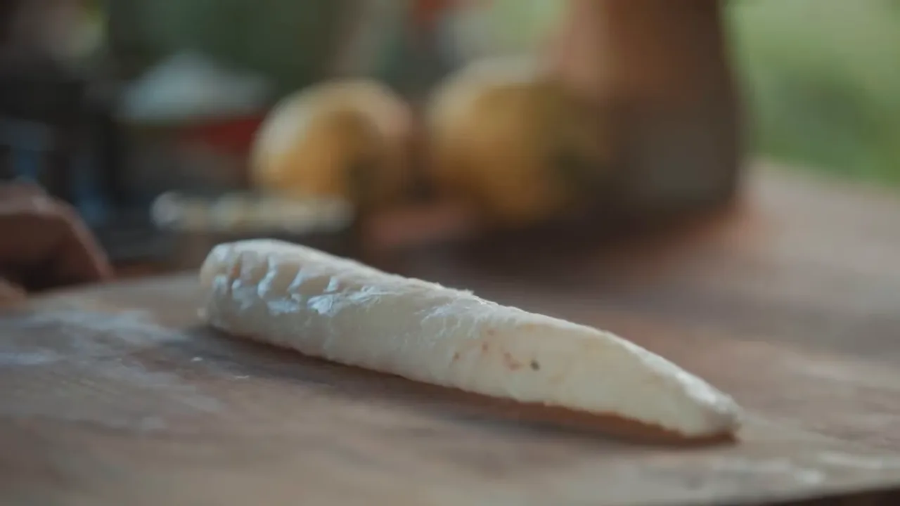 Monkfish wrapped in pancetta and lemon zest ready for the oven