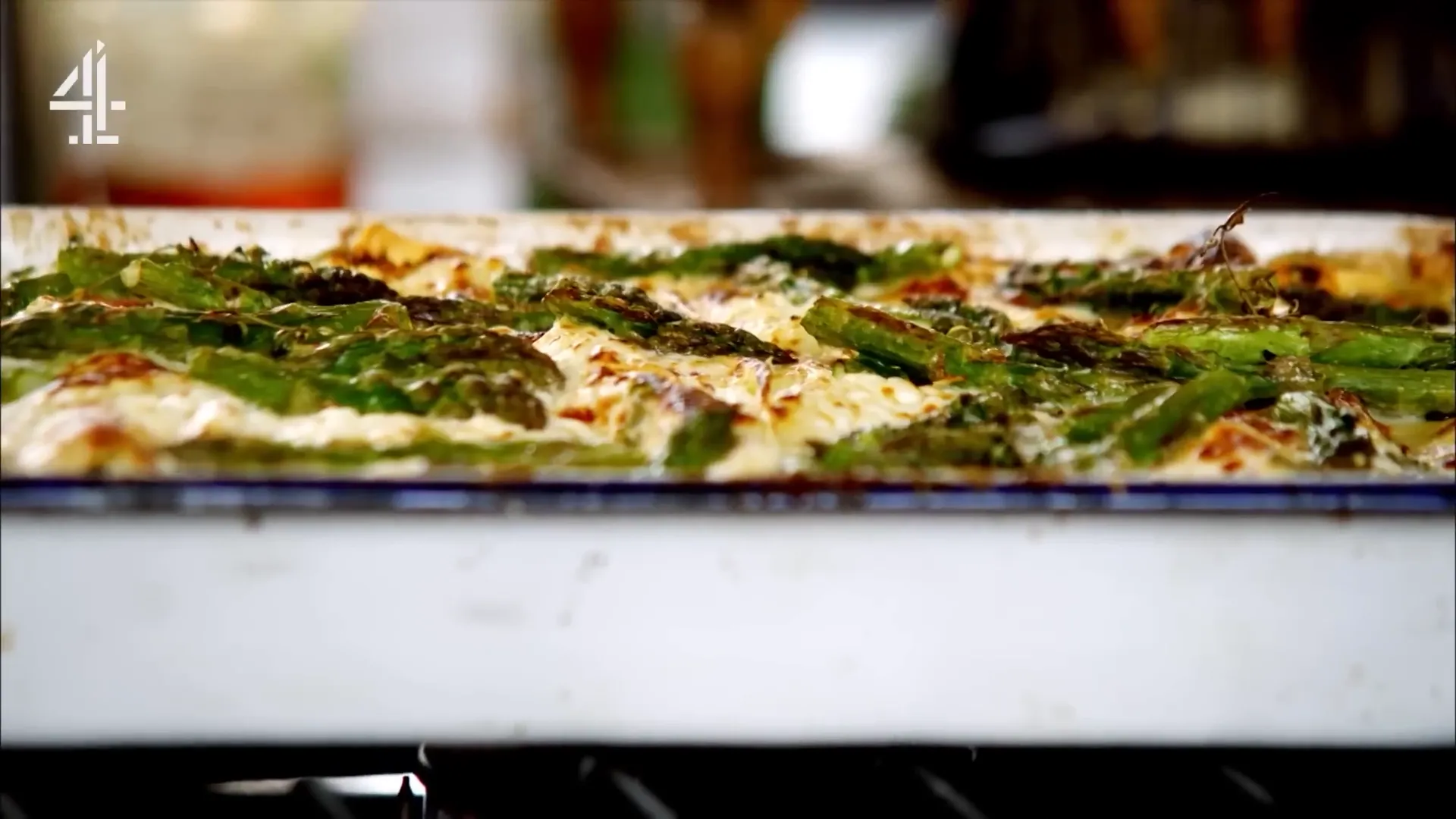 Golden, creamy grilled vegetable lasagna