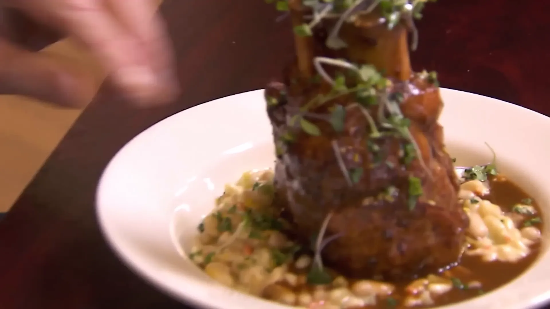 Cold pork and beans dish served in the Cambridge Hotel restaurant