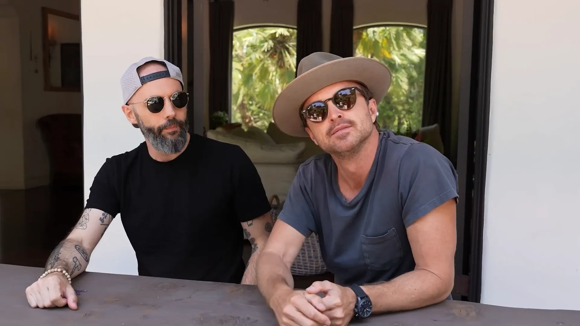 Aaron Paul and the host introduce the caviar taste test