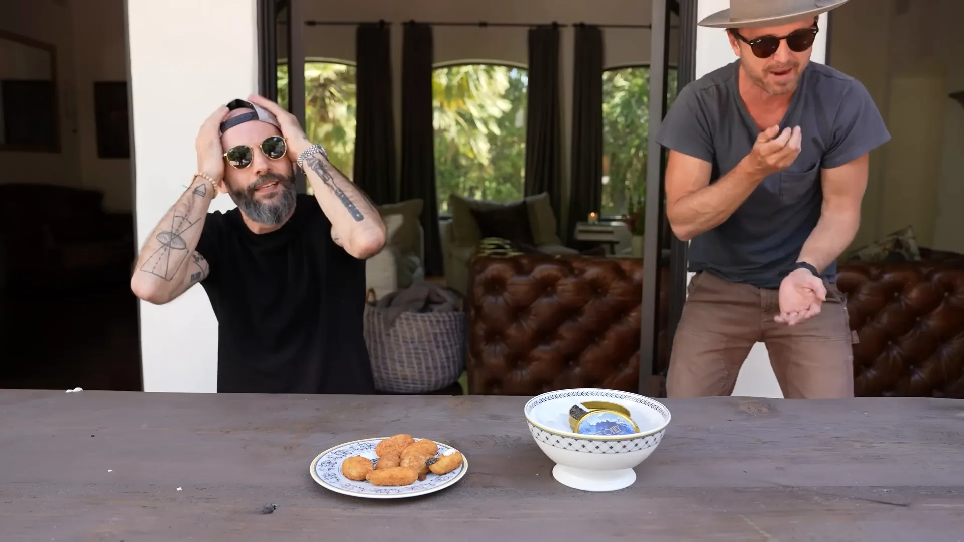 A spicy bite causes an intense reaction during the tasting