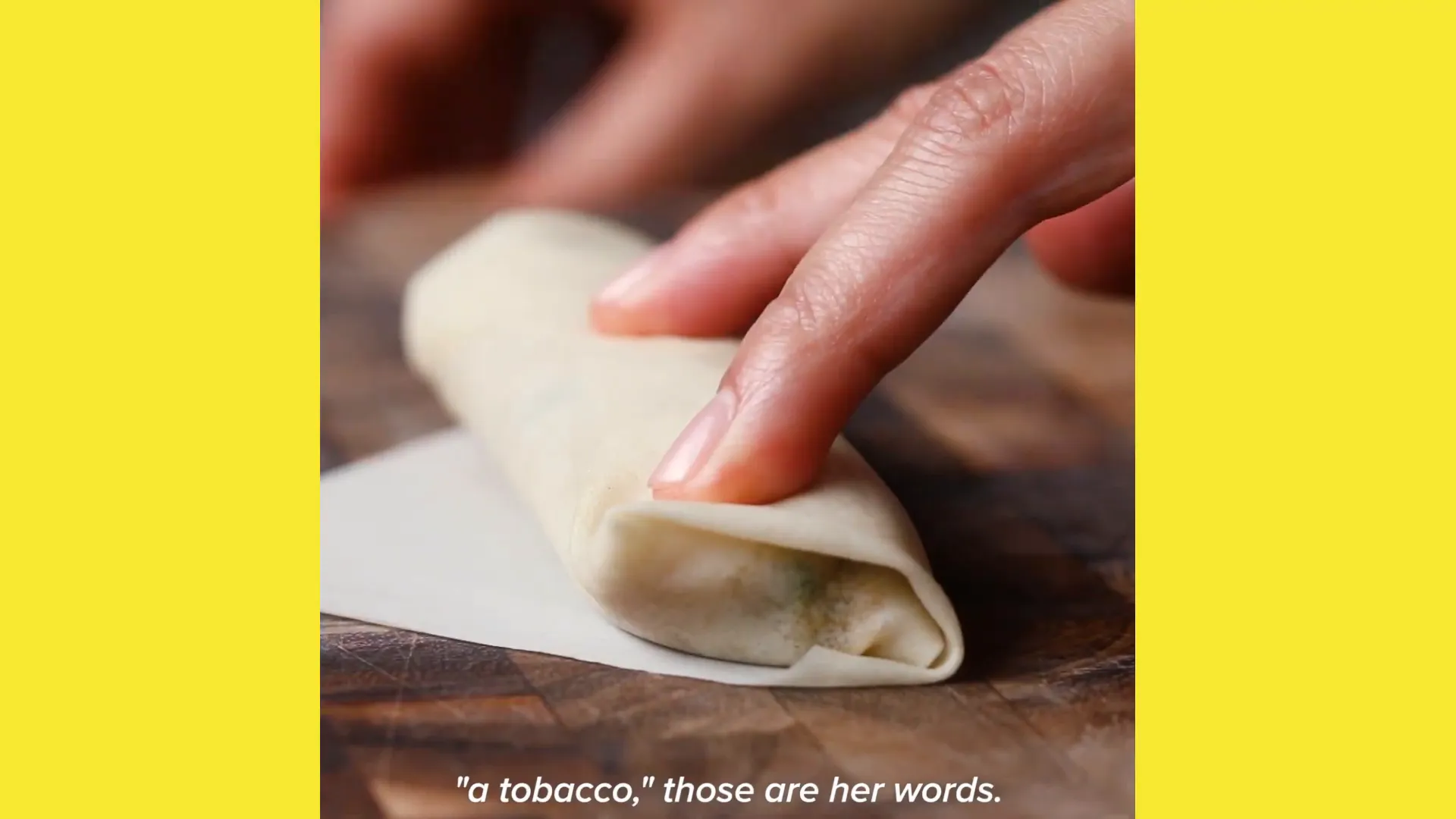 Rolling Filipino Lumpia with egg wash