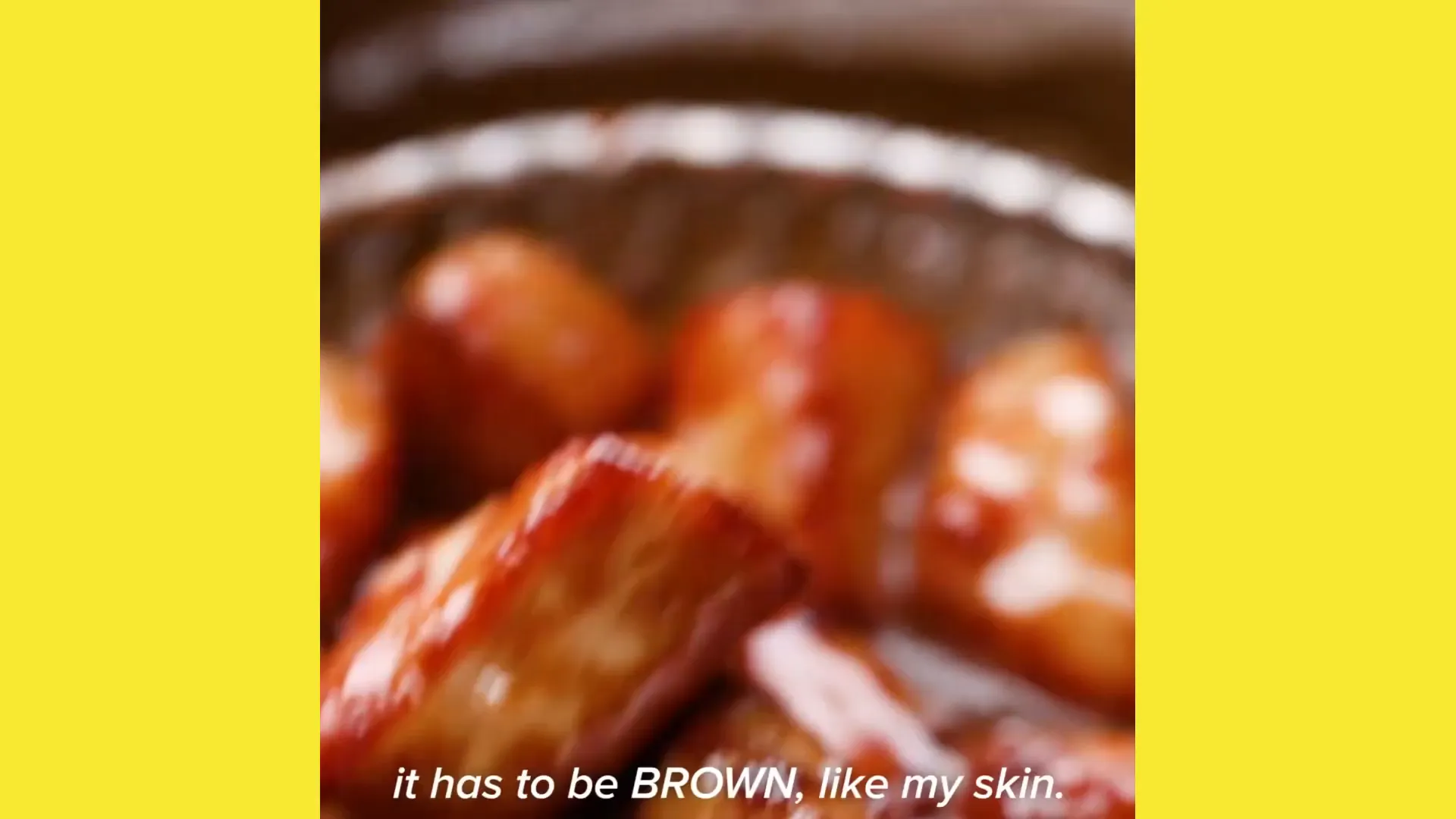 Frying Haitian griot pork