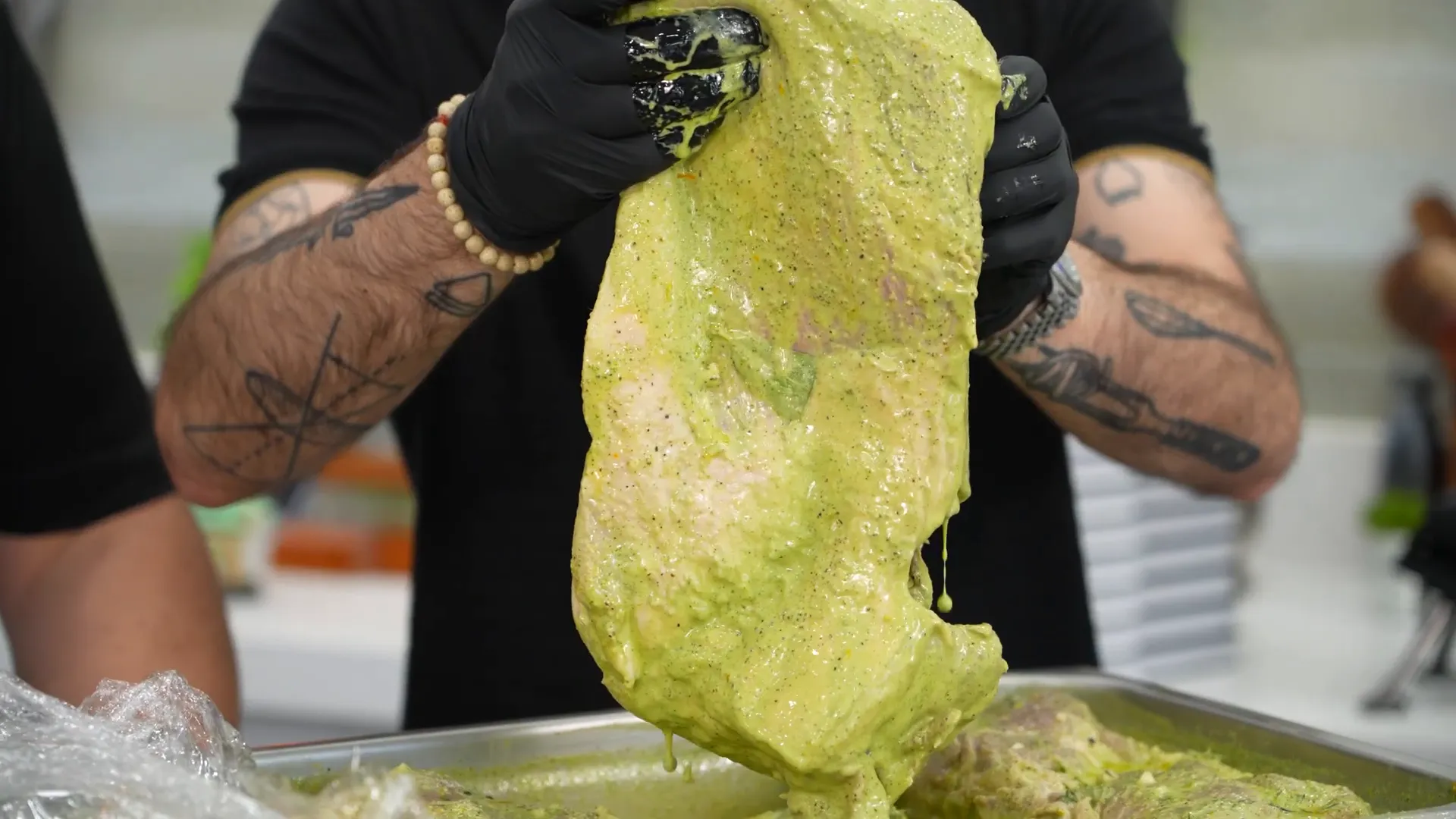 Mojo pork marinating and ready for smoking