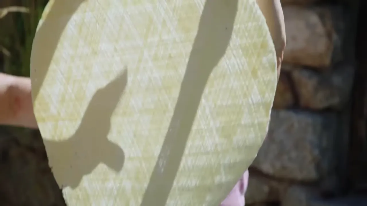 Thin pasta drying in Sardinian sunshine