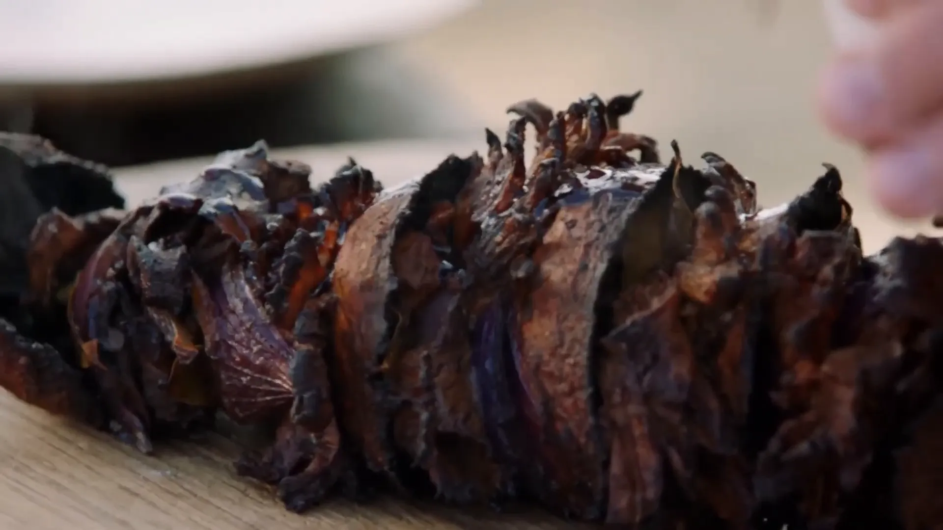 Mushroom shawarma skewers roasting in the oven