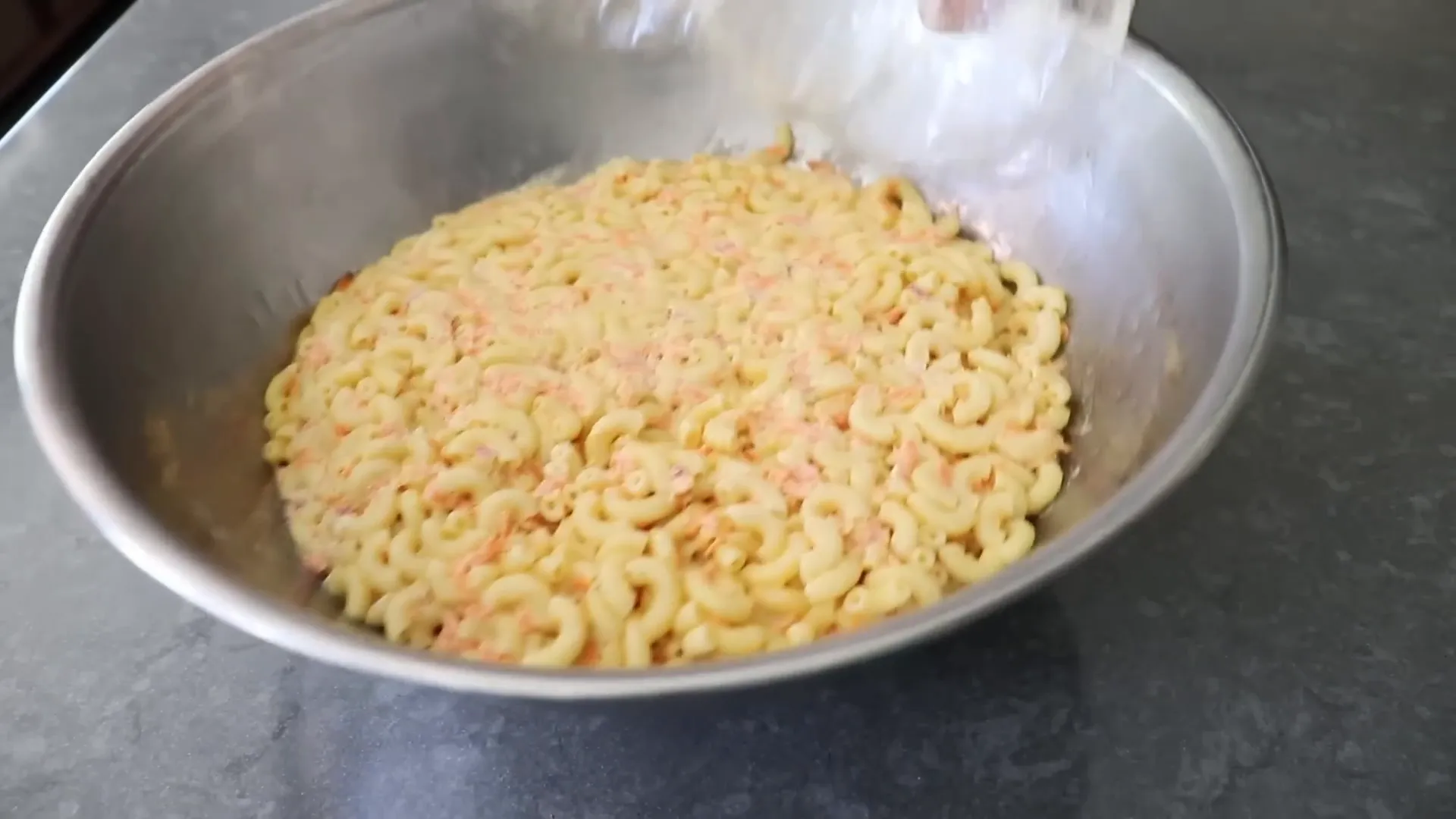 Hawaiian macaroni salad after chilling overnight