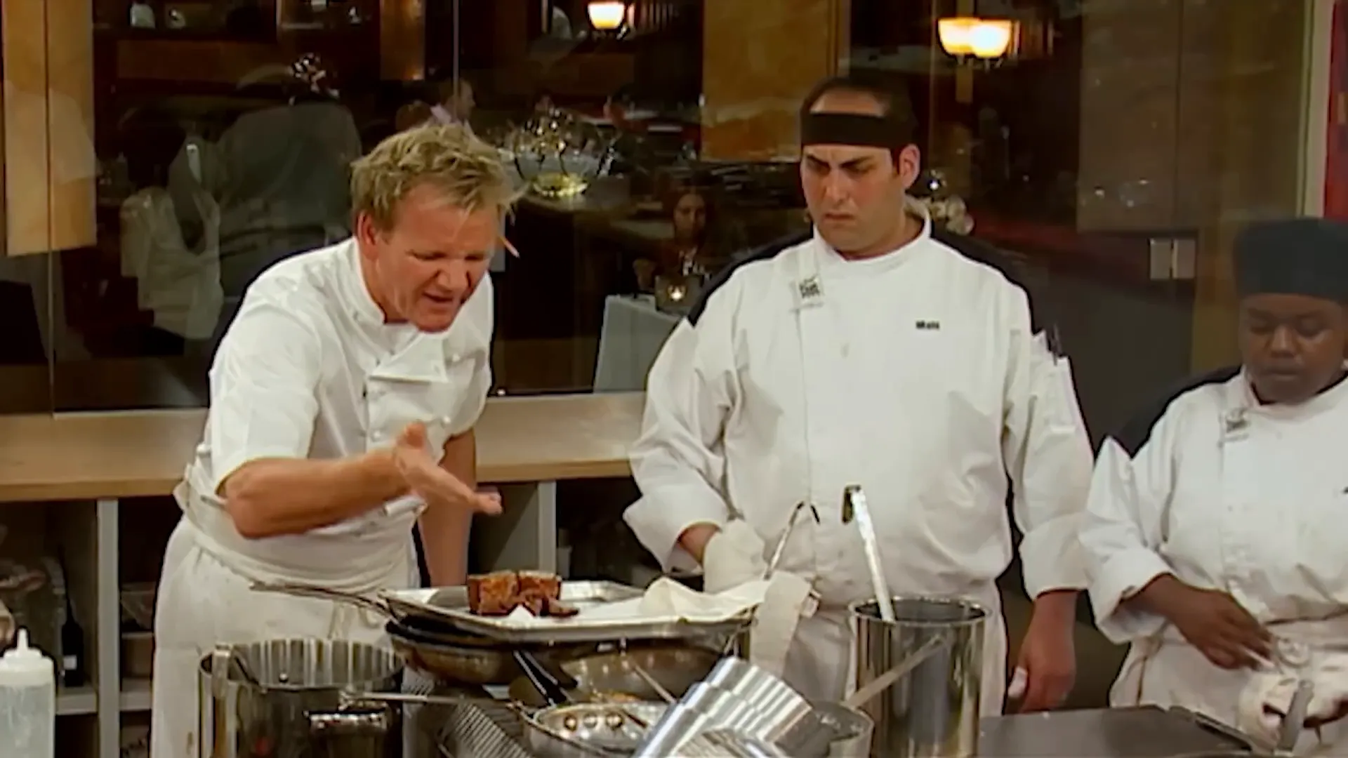 Chef Ramsay confronting Matt about overcooked meat