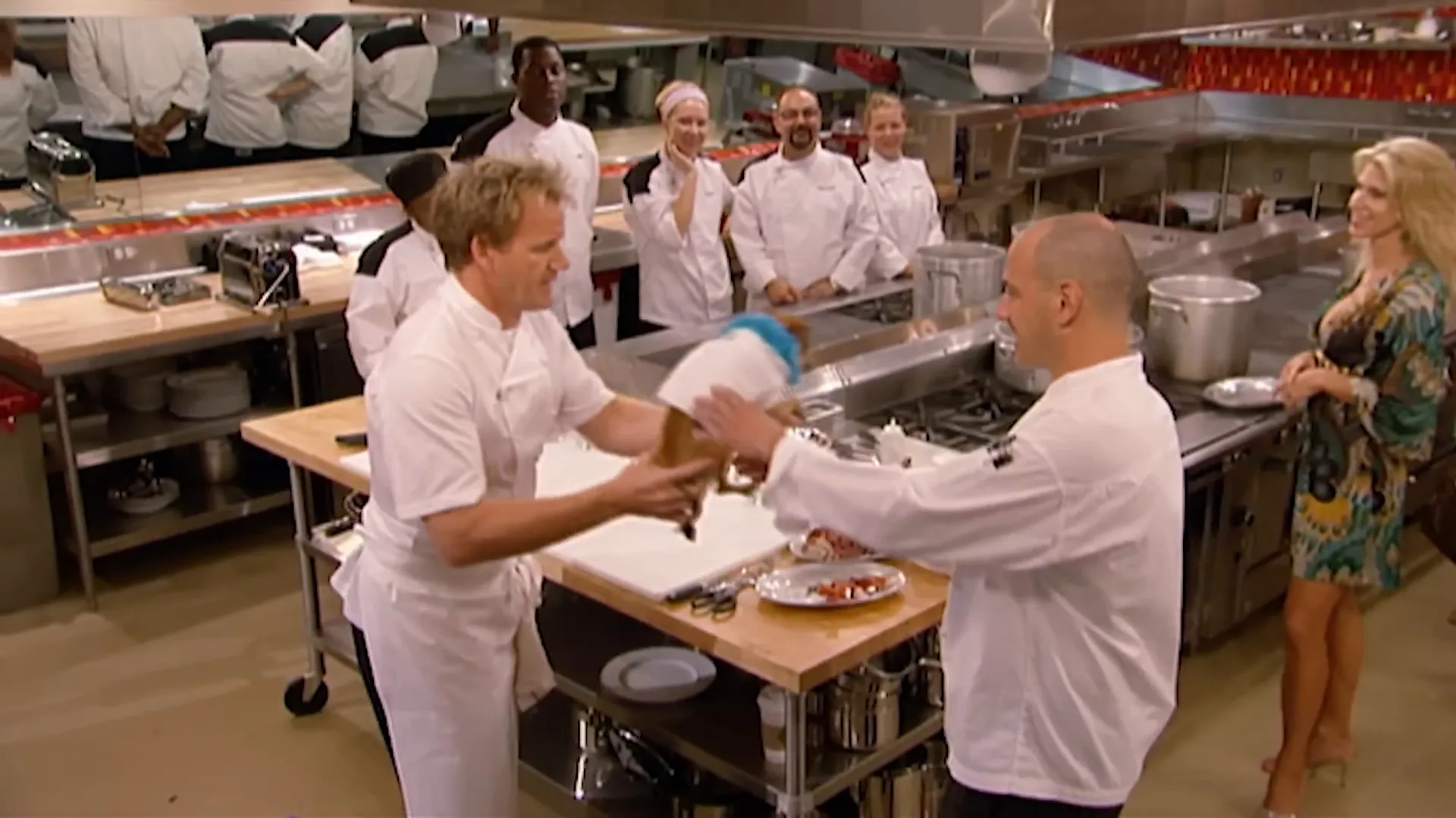 Contestants preparing for the next intense challenge