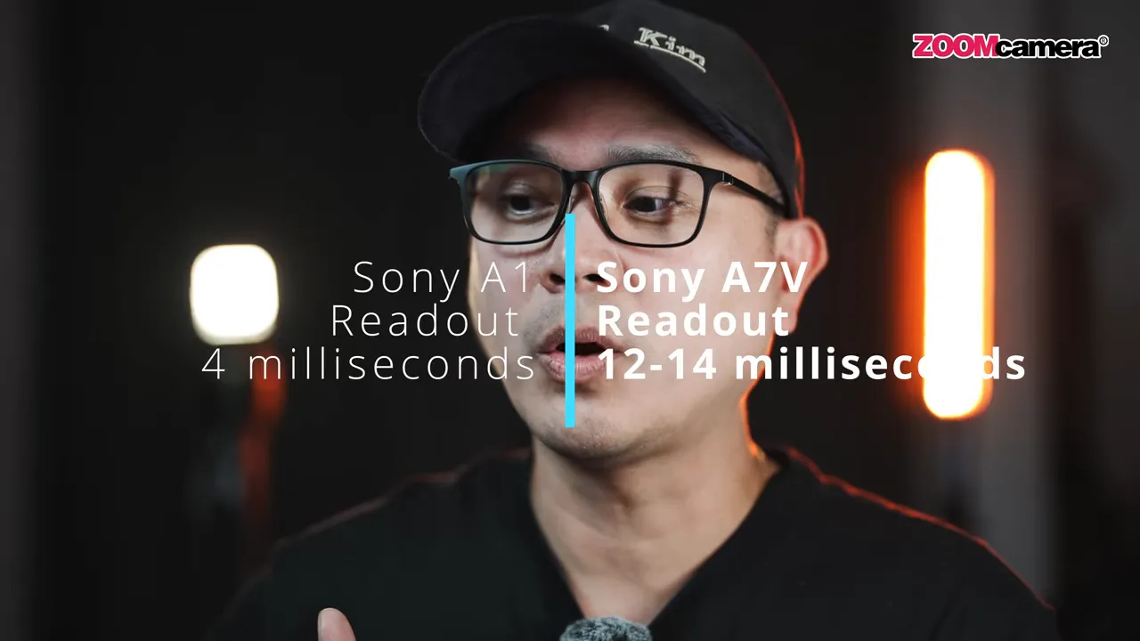 Sony Alpha 1 vs Sony Alpha 7 V ตะลุย Korea : เปรียบเทียบจากผู้ใช้งานจริง 3 สกรีนช็อตเทียบ Sony A1 vs Sony A7 V readout time ในบทสัมภาษณ์ Zoomcamera