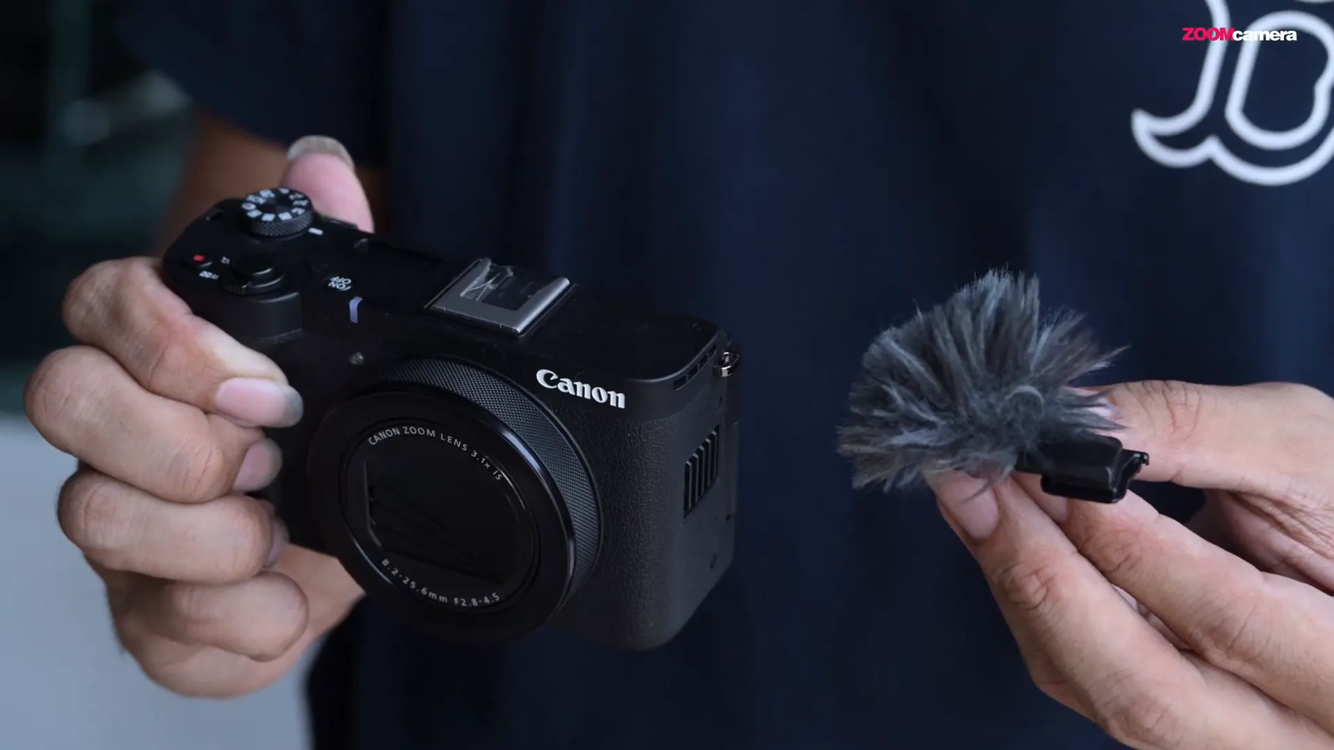 ใช้งานไมค์หัวกล้อง Canon Powershot V1 สำหรับเดินบล็อก
