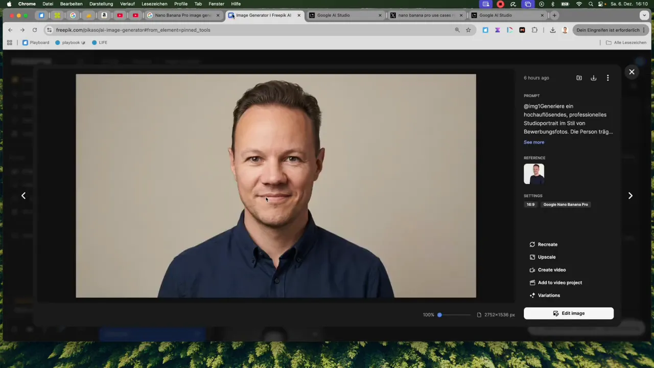 Großes, hochauflösendes Studio-Porträt in der Vorschau des Image-Generators