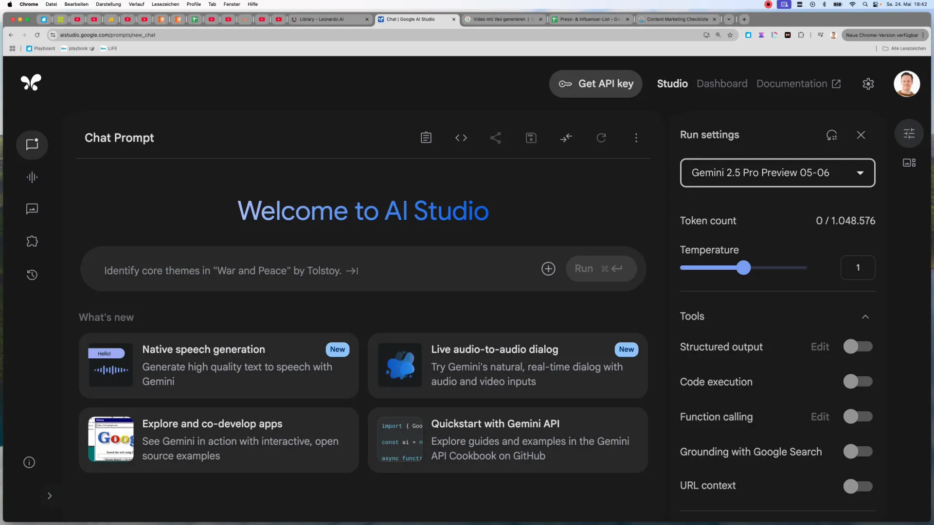 Gemini Chat mit Datei-Upload und Google Search Integration