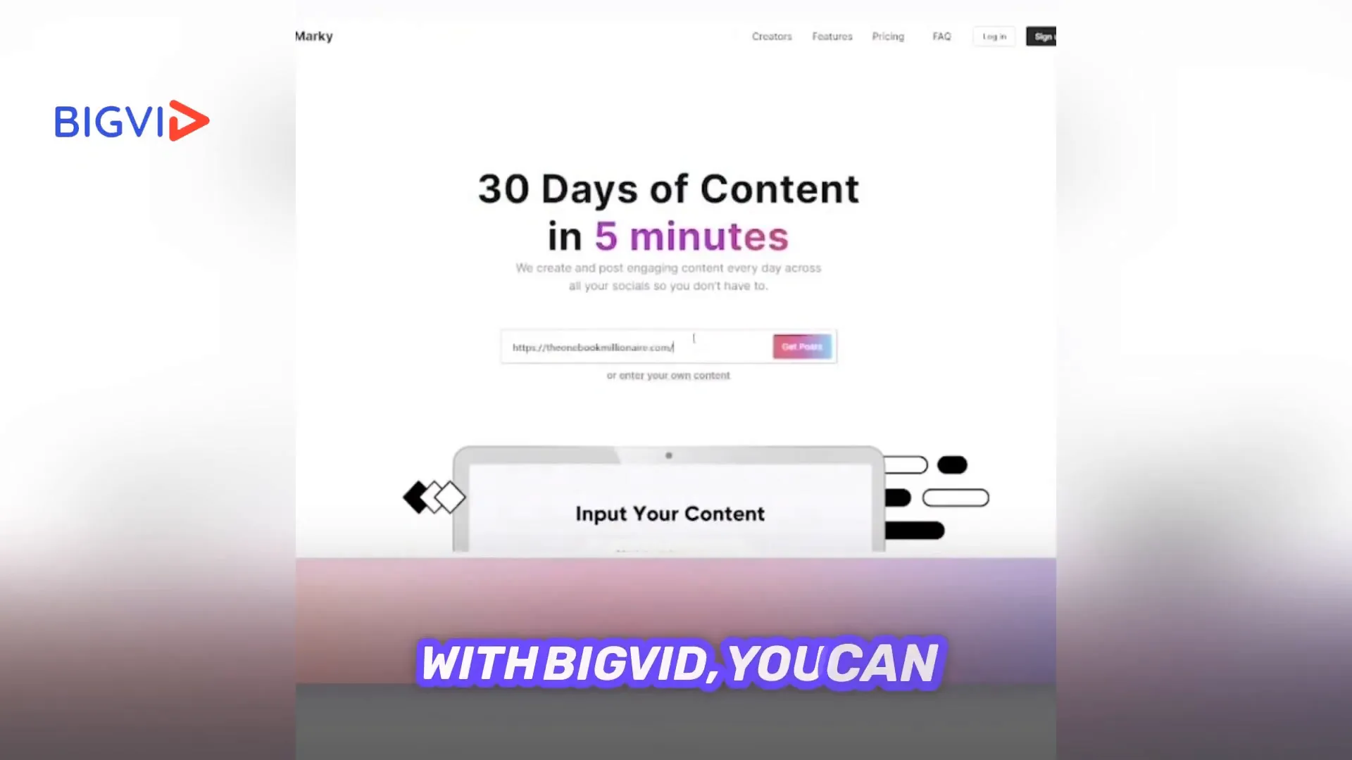 Generating social media posts with BigVid