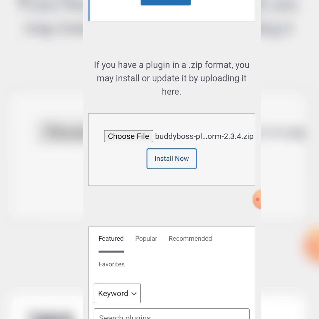 Activating BuddyPress Plugin