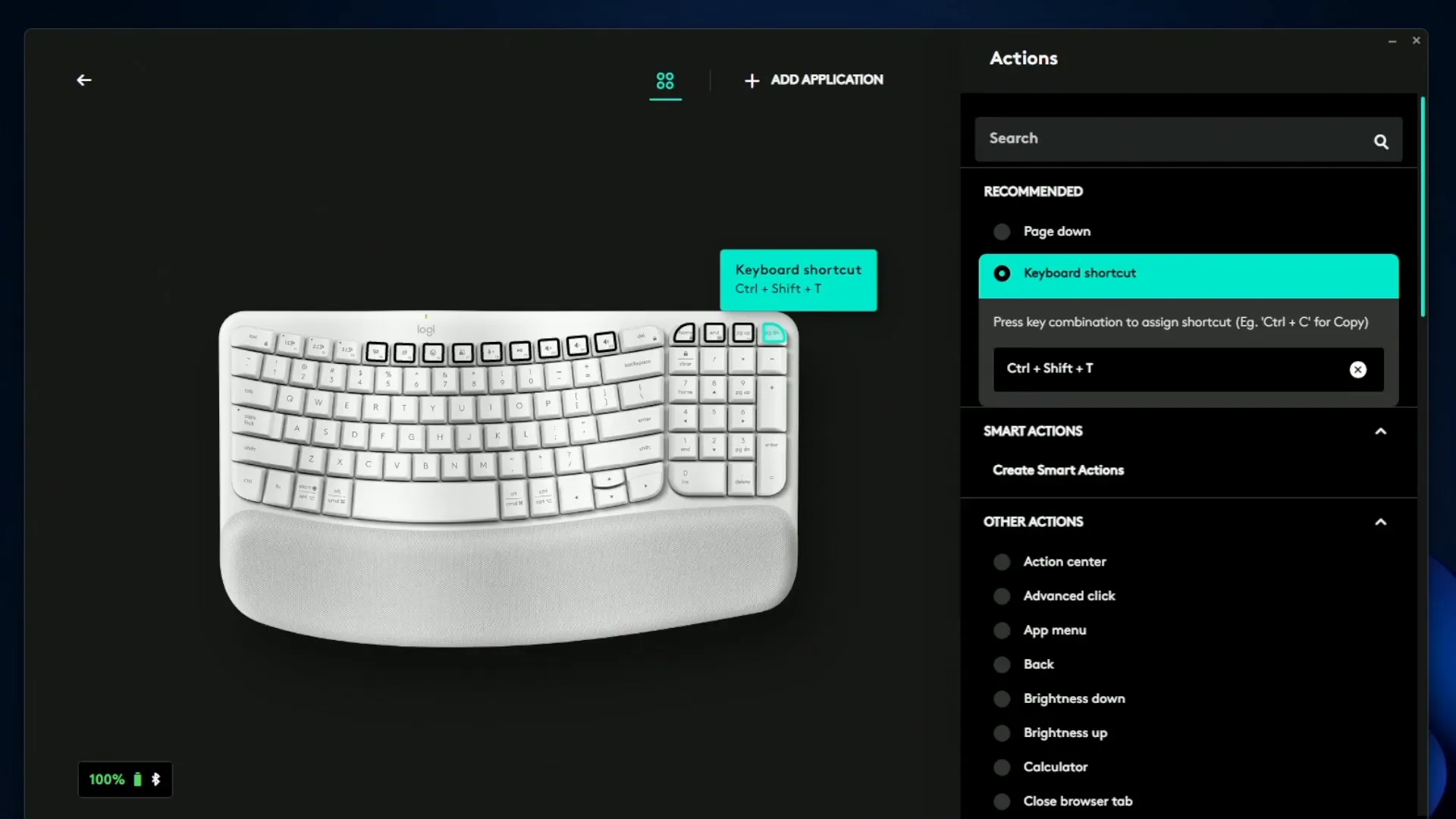Shortcut creation in Logi Options+